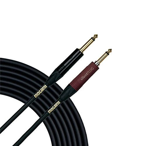 Mogami Gold INST Silent S-10 Guitar Instrument Cable, 1/4" TS Male Plugs, Gold Contacts, Straight Connectors with silentPLUG, 10 Foot - Image 2