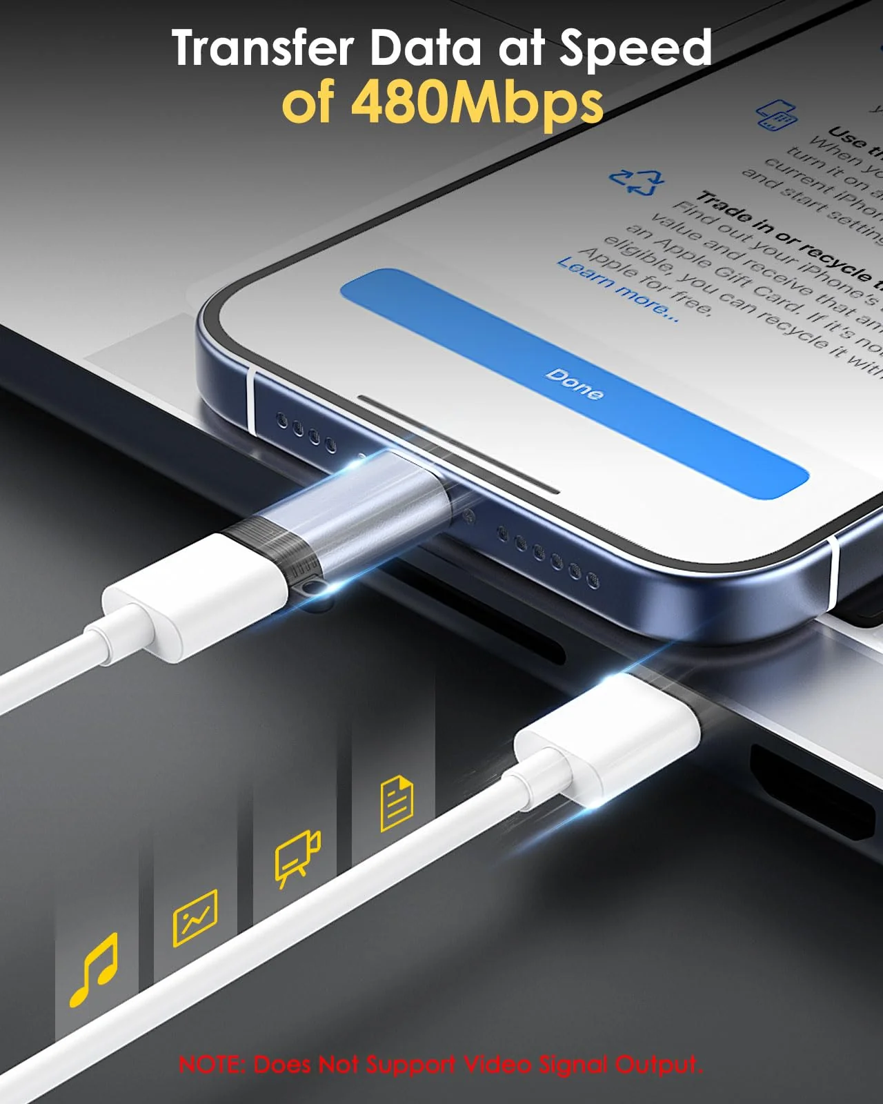 MoKo 4 Pack Lightning Female to USB C Male Adapter, iPhone to USB C Adapter for iPhone 15/16 Pro/16 Pro Max/16 Plus, Galaxy S24, iPad Air/Pro, for Charging/Data Transfer, NOT for Audio/OTG, Gray - Image 5