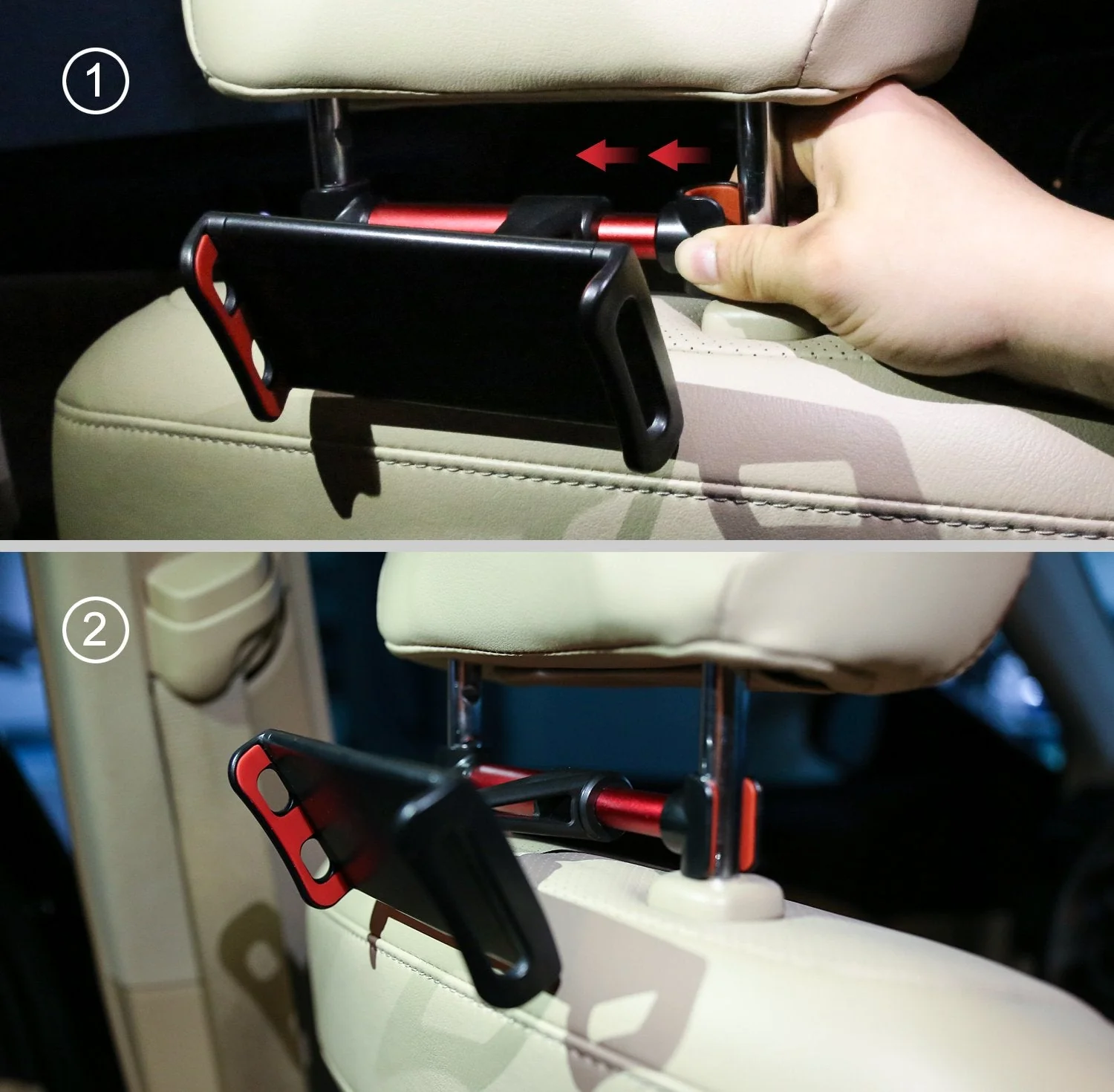MoKo Headrest Phone/Tablet Car Mount, Adjustable Tablet Holder for 4-11" Devices, Fit with 12 Pro Max / 12 Mini/ 11 Pro Max, iPhone SE, iPad Pro 11, Air 4 3, iPad 7th 8th 10.2, Galaxy S20 6.2" - Black - Image 6