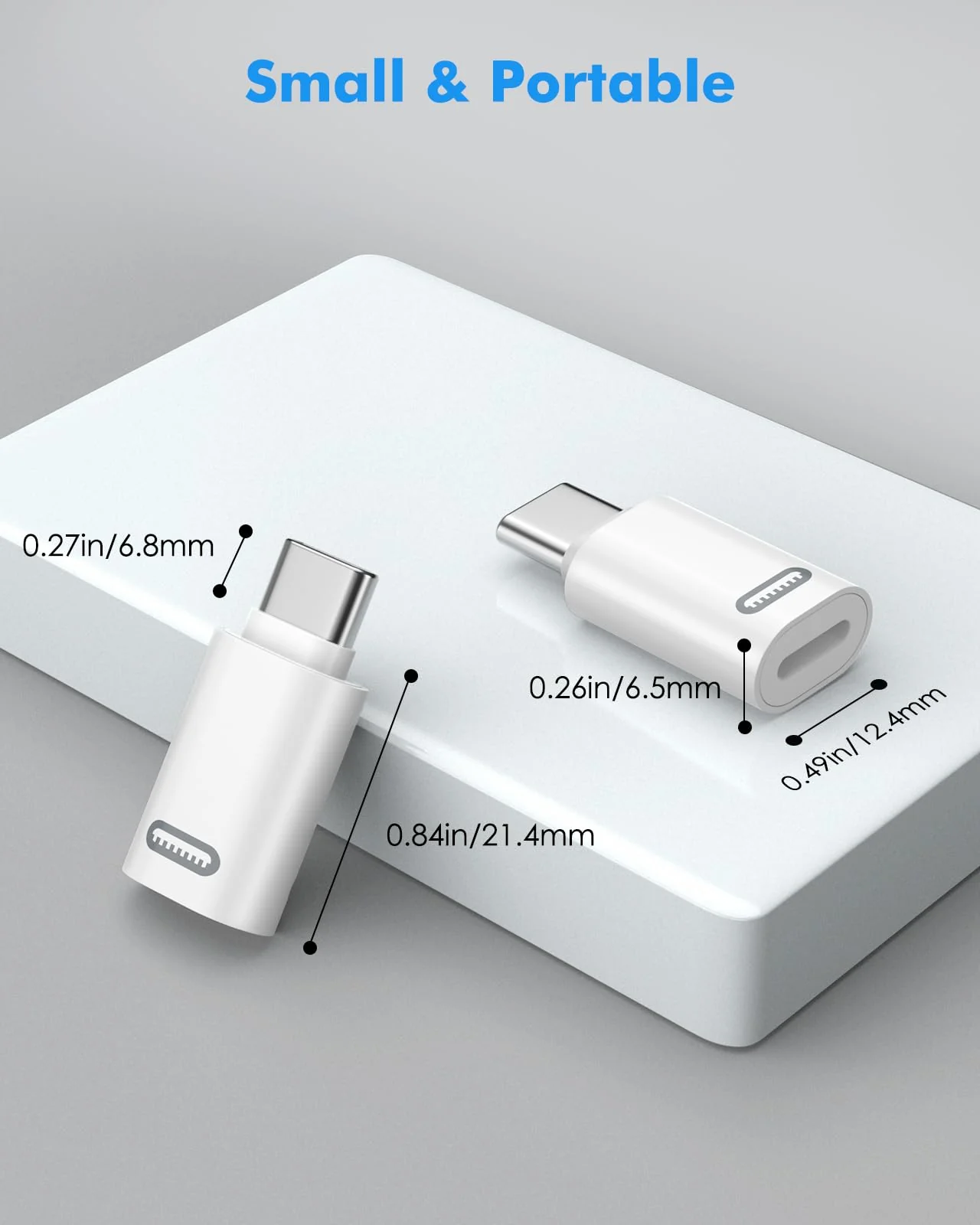 MoKo Lightning Female to USB C Male Adapter, 2 Pack USB-C to Lightning Adapter for iPhone 15/15 Pro/15 Pro Max/15 Plus, iPad Pro/Air, Support Fast Charging/Data Transfer, Not for Audio/OTG, White PD 2pack - Image 8