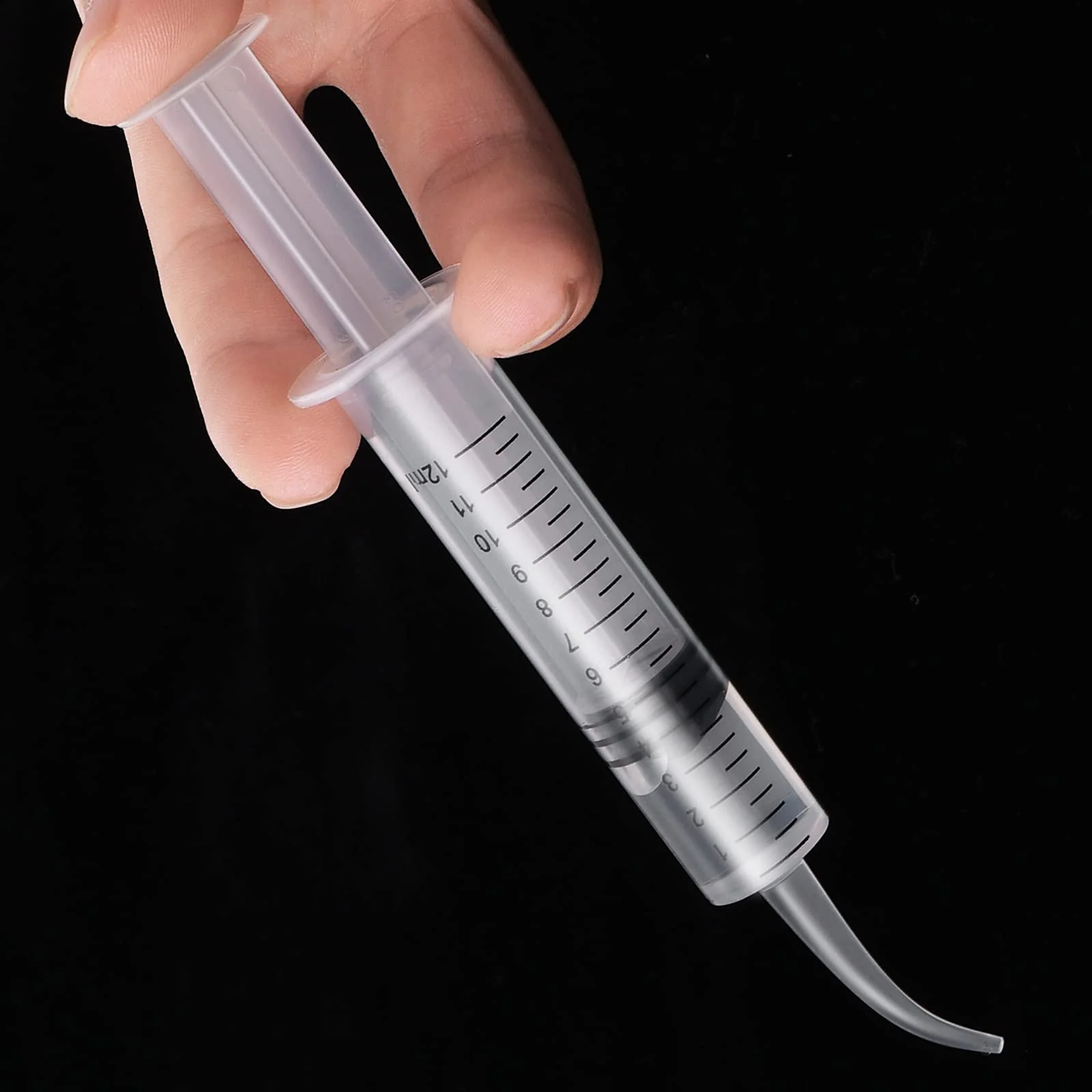 Molain Oral Dental Syringe Measurement 10 Pieces 12 ml Ear Cleaning Solution Empty Bottles Adapter Extraction Hook Syringe Removal Tube with Curved Tip Watering Dropper Picks Dental Care - Image 5