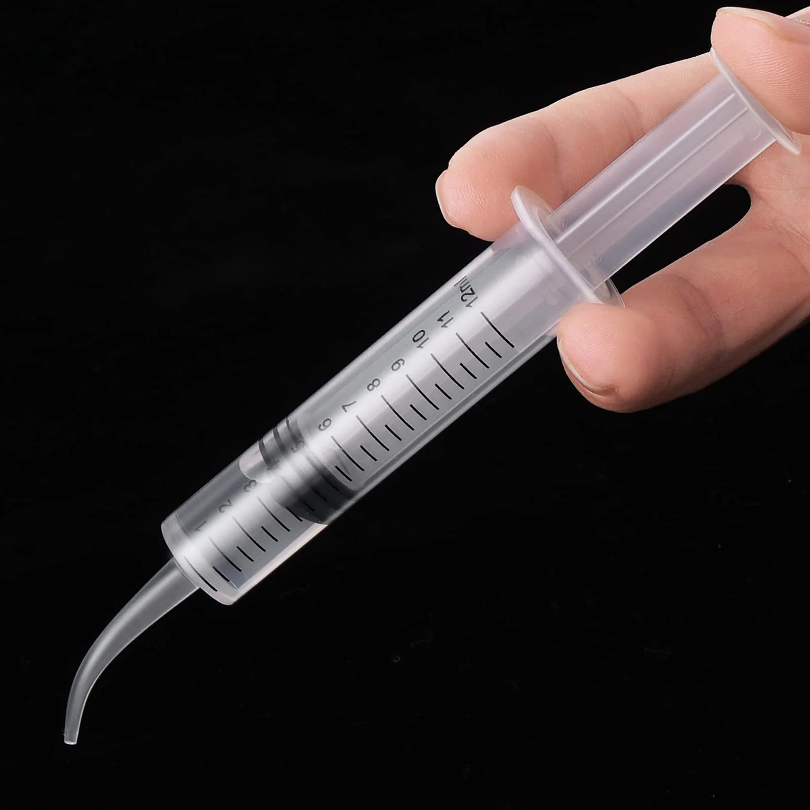 Molain Pack of 5 12ml Mouth Syringe Ear Cleaning Solution Empty Tube Extraction Hook Syringe Removal Accessories with Curved Tip Picks Dental Care - Image 5