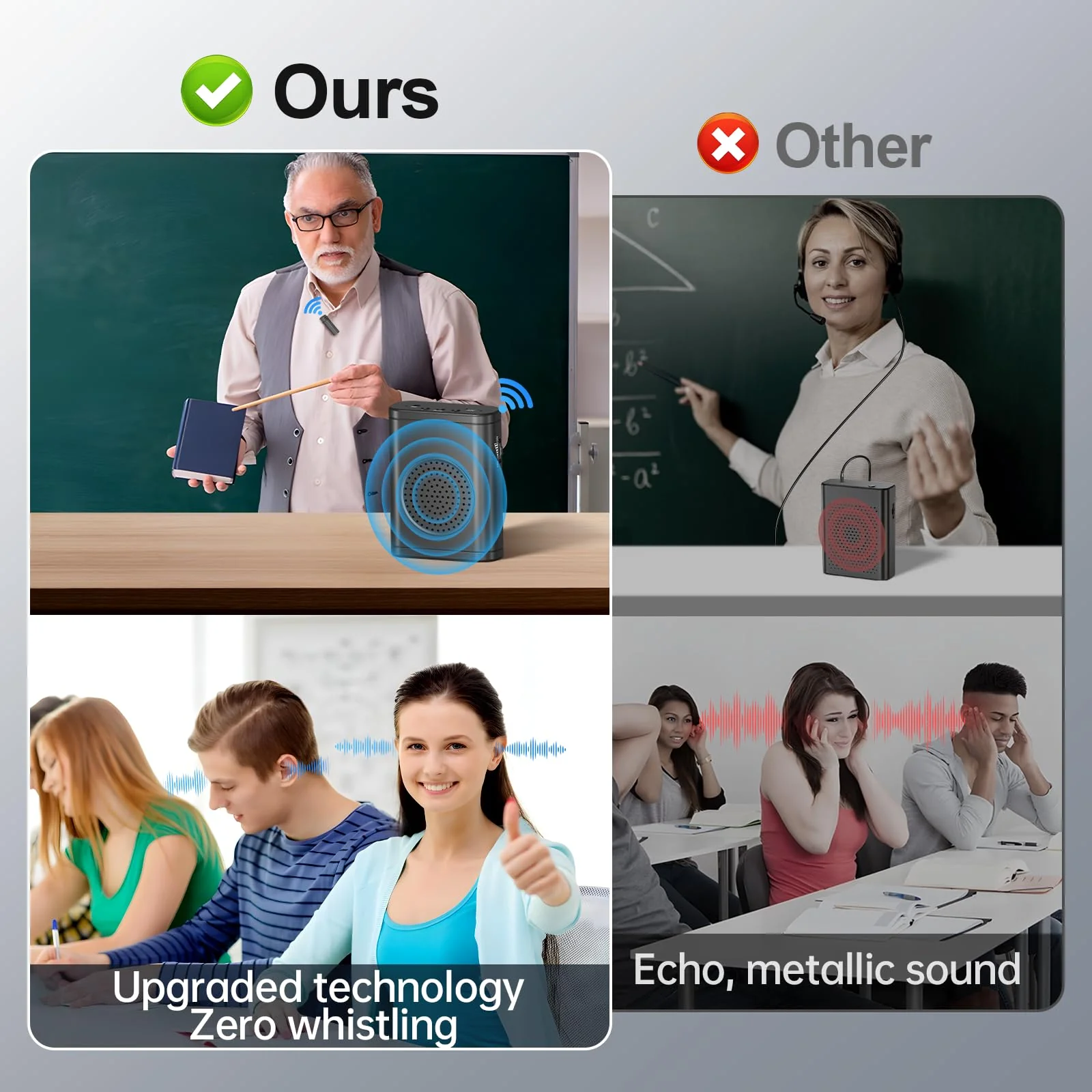 Moman Voice Amplifier with Wireless Lavalier Microphone, Zero Whistling Low Latency Portable Speaker, Personal PA System with Wireless Clip on Mic for Teachers Classroom Yoga Tour Guide Meeting Coach Black - Image 3