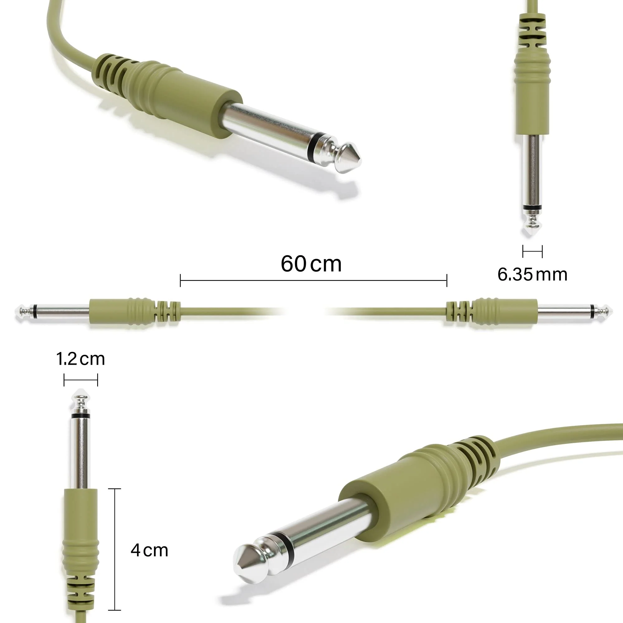 Mono Instrument Guitar Cable - Patch Lead TS 6.35mm 1/4" - Eurorack Synth Synthesizer [6B-Pack | 60 cm - 23.62"] 60 cm - 23.62" 6B-Pack - Image 2