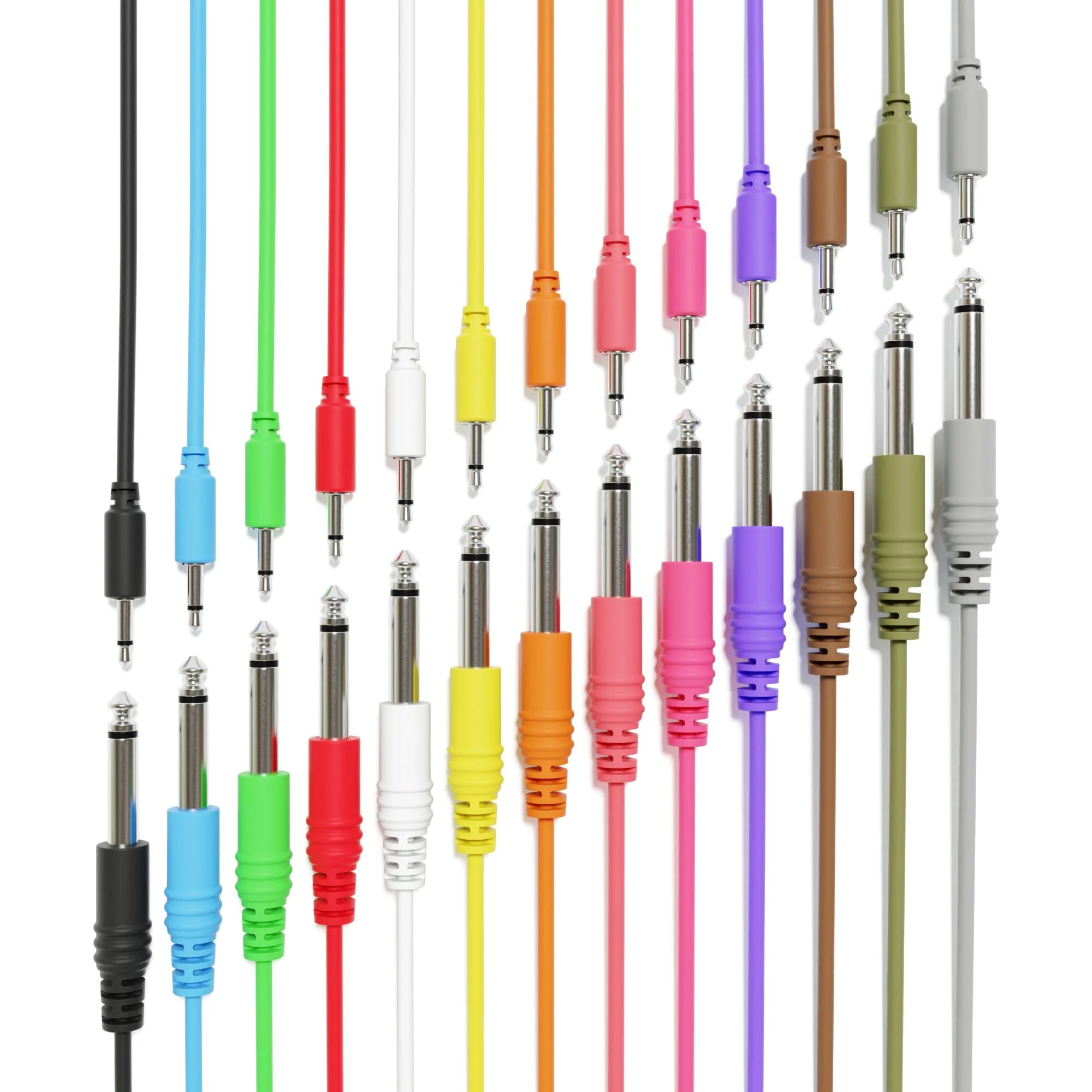 Mono Patch Cables - TS 3.5mm 1/8" to 6.35mm 1/4" [6A-Pack | 150 cm - 59.06"] 150 cm - 59.06" 6A-Pack - Image 5