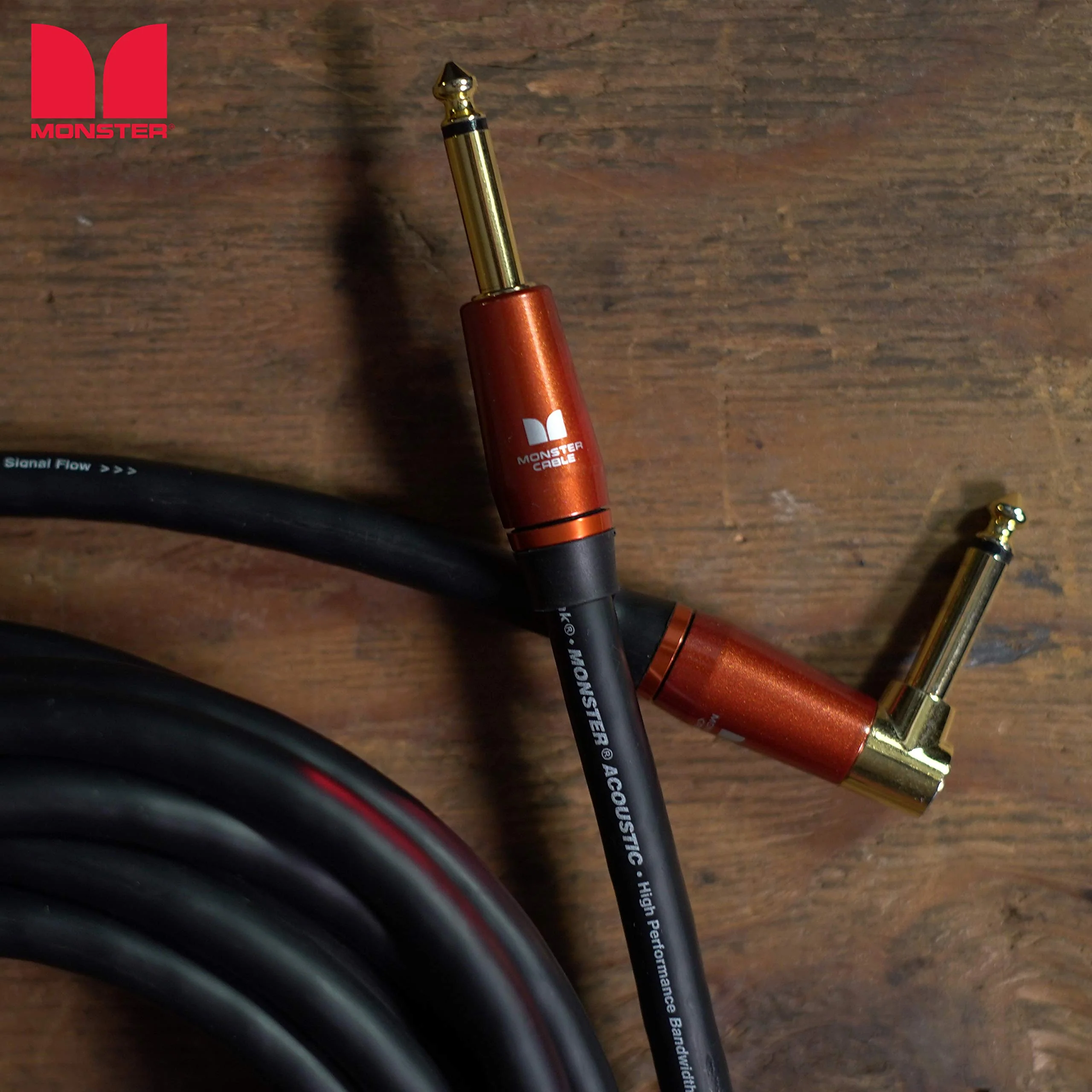 Monster Prolink Acoustic Instrument Cable. 12 ft Guitar Cable. Right Angle to Straight Cable w/Superior Delivery Speed. Rich & Clean Sound Cord Instrument Cable. - Image 8