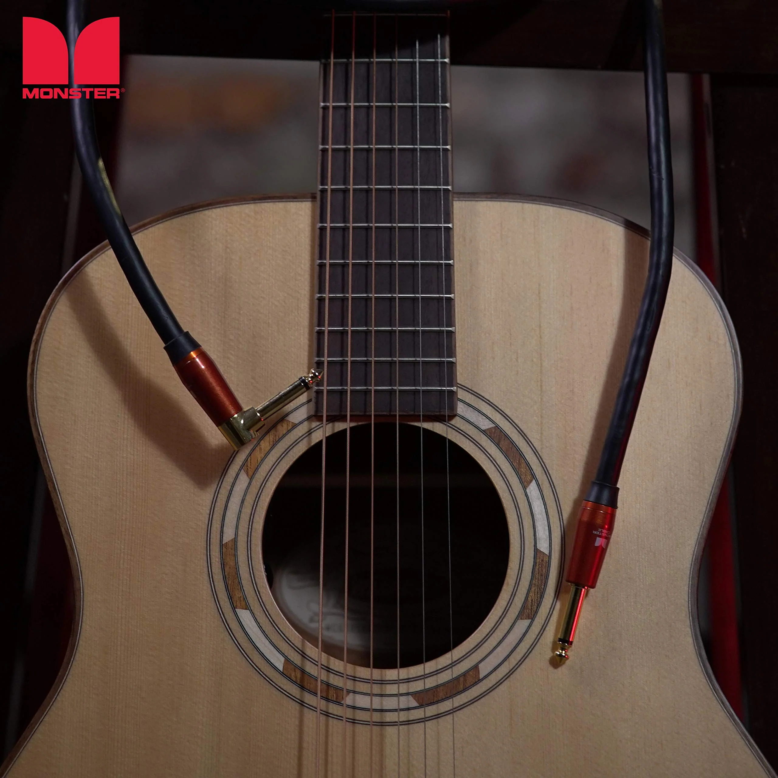 Monster Prolink Acoustic Instrument Cable. 12 ft Guitar Cable. Right Angle to Straight Cable w/Superior Delivery Speed. Rich & Clean Sound Cord Instrument Cable. - Image 9