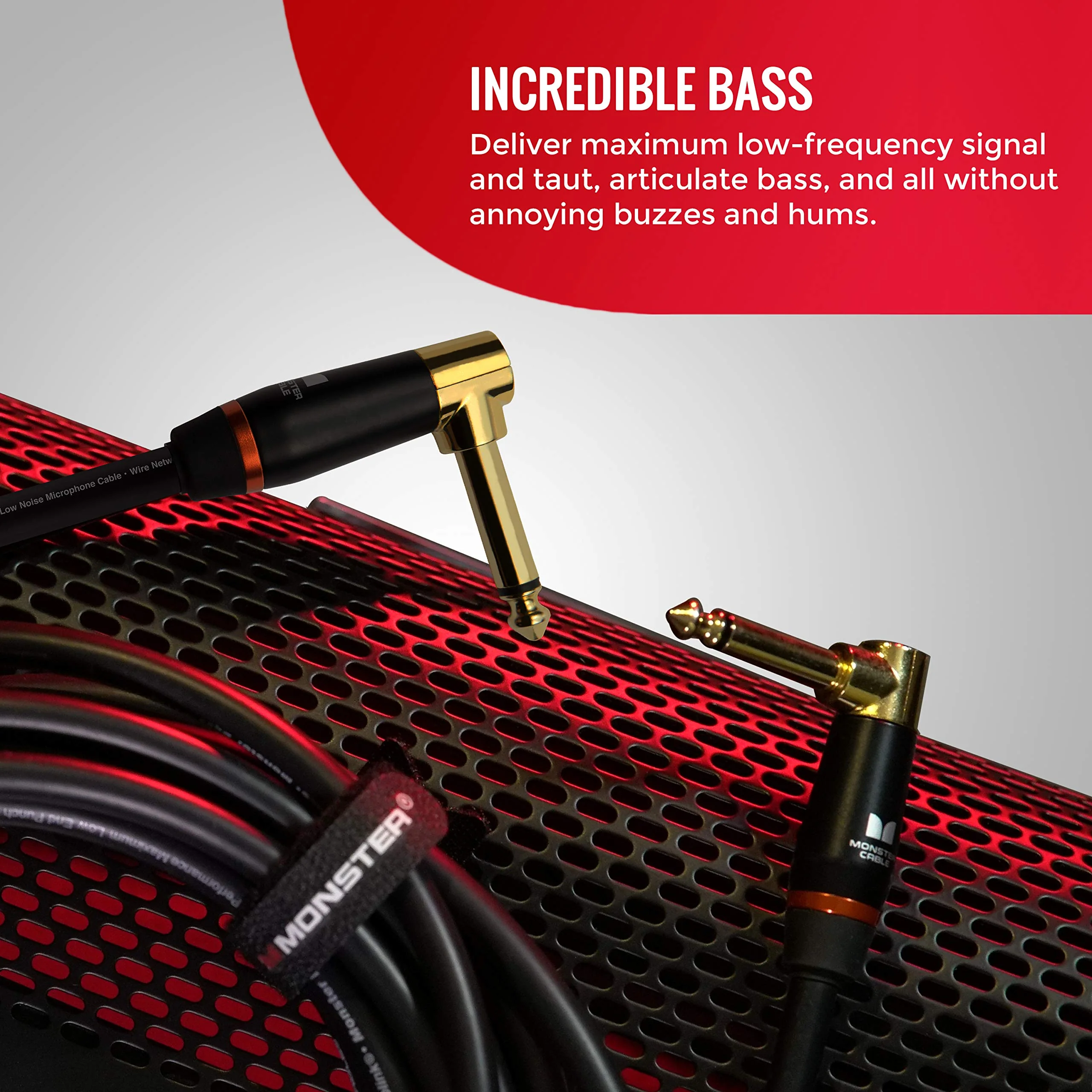 Monster Prolink Bass Guitar Cable - 8 inches Right Angle to Right Angle, 95% Copper Braided Shield 8 in - Image 4