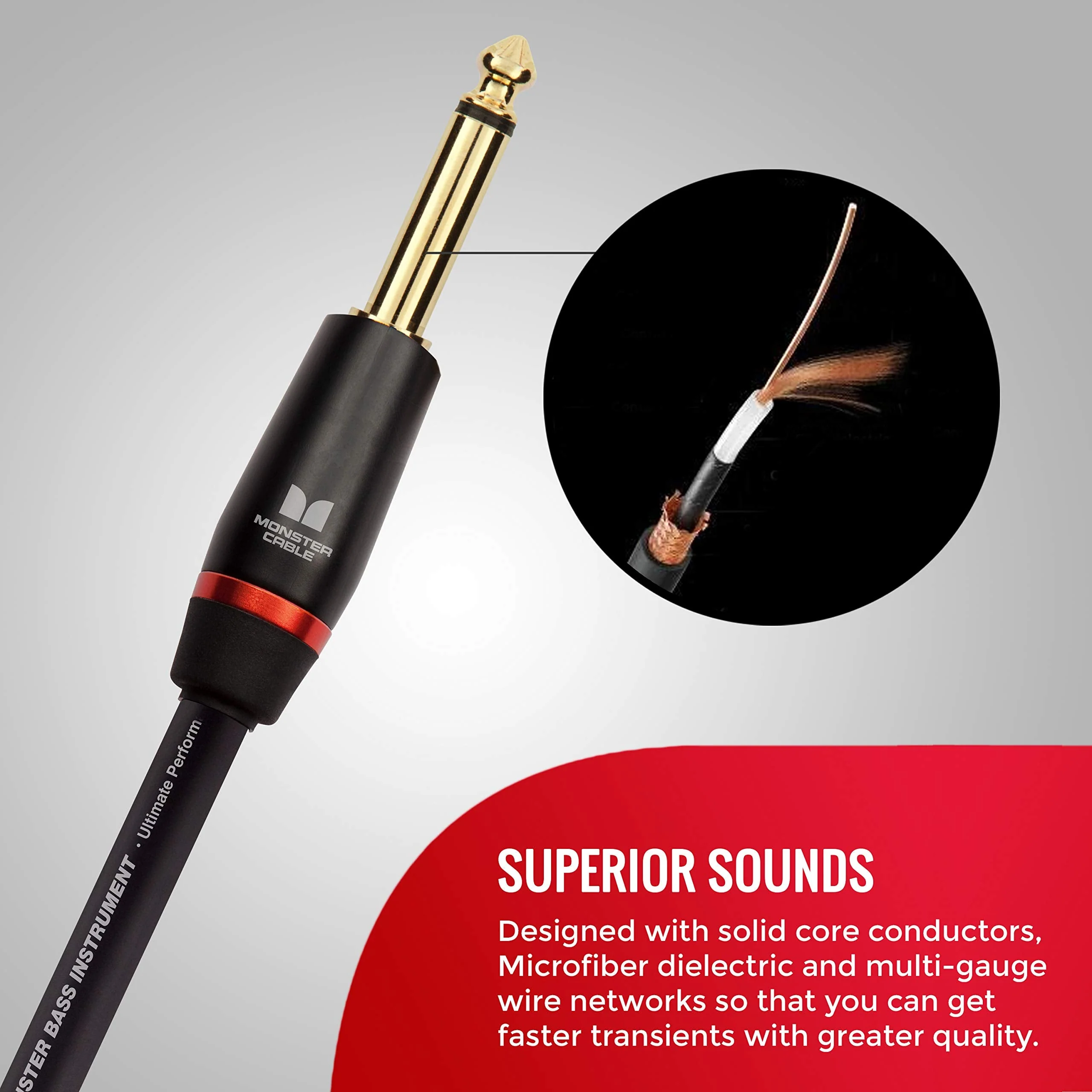 Monster Prolink Monster Bass Istrument Cable: Right Angle to Straight, 21 ft, Angled to Straight 1/4 Plugs - Image 3
