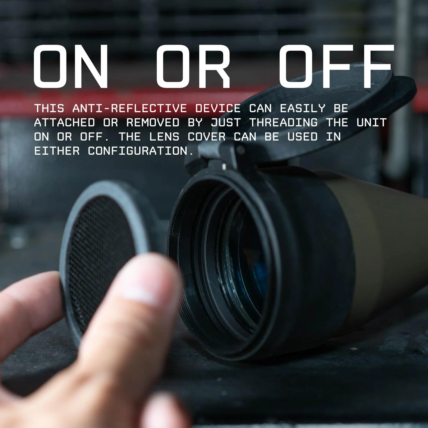 Monstrum Flip Up Scope Lens Cover with Honeycomb Anti Reflection Device 26-30 mm diameter - Image 4