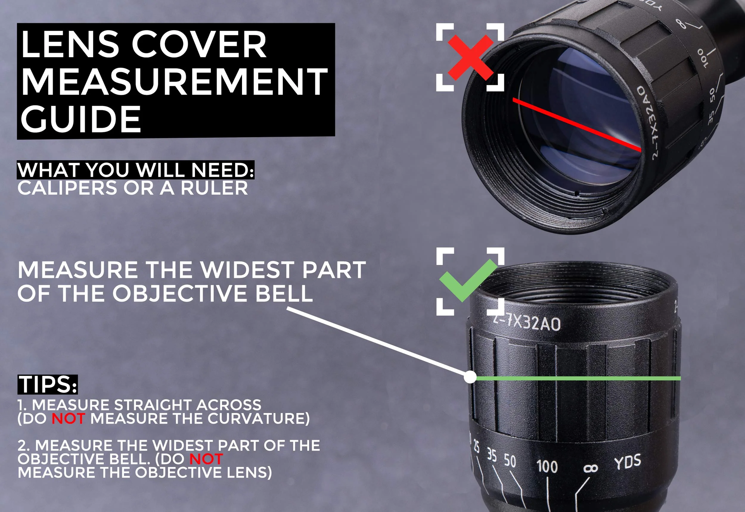 Monstrum Rubberized Flip-Up Rifle Scope Lens Covers Objective Lens | 26-30 mm outside diameter - Image 5