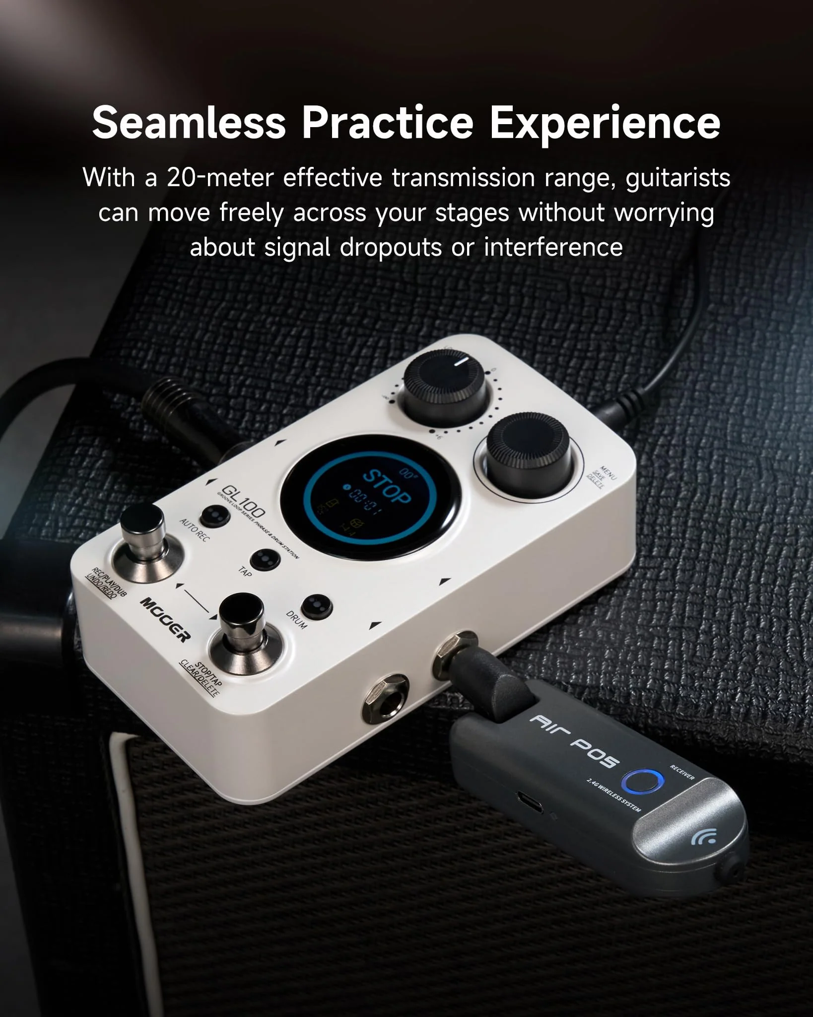 MOOER Air P05 Wireless System Instruments Tansmitter and Reciever for Electric Guitar, Bass, Acoustic Guitar, Audio Mixer, Amplifier, Pedalboard with 1/4" Instruments Plug - Image 4