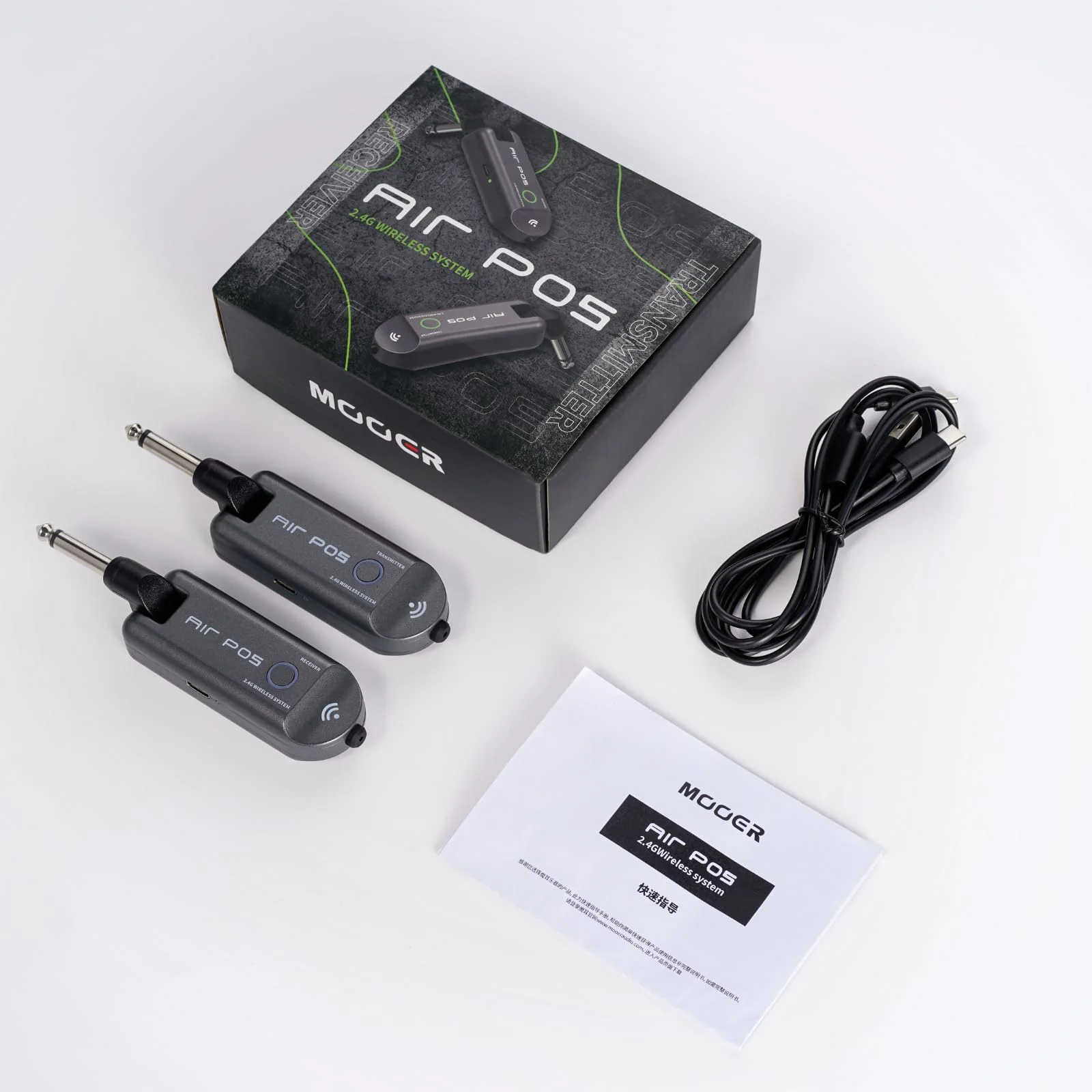 MOOER Air P05 Wireless System Instruments Tansmitter and Reciever for Electric Guitar, Bass, Acoustic Guitar, Audio Mixer, Amplifier, Pedalboard with 1/4" Instruments Plug - Image 6