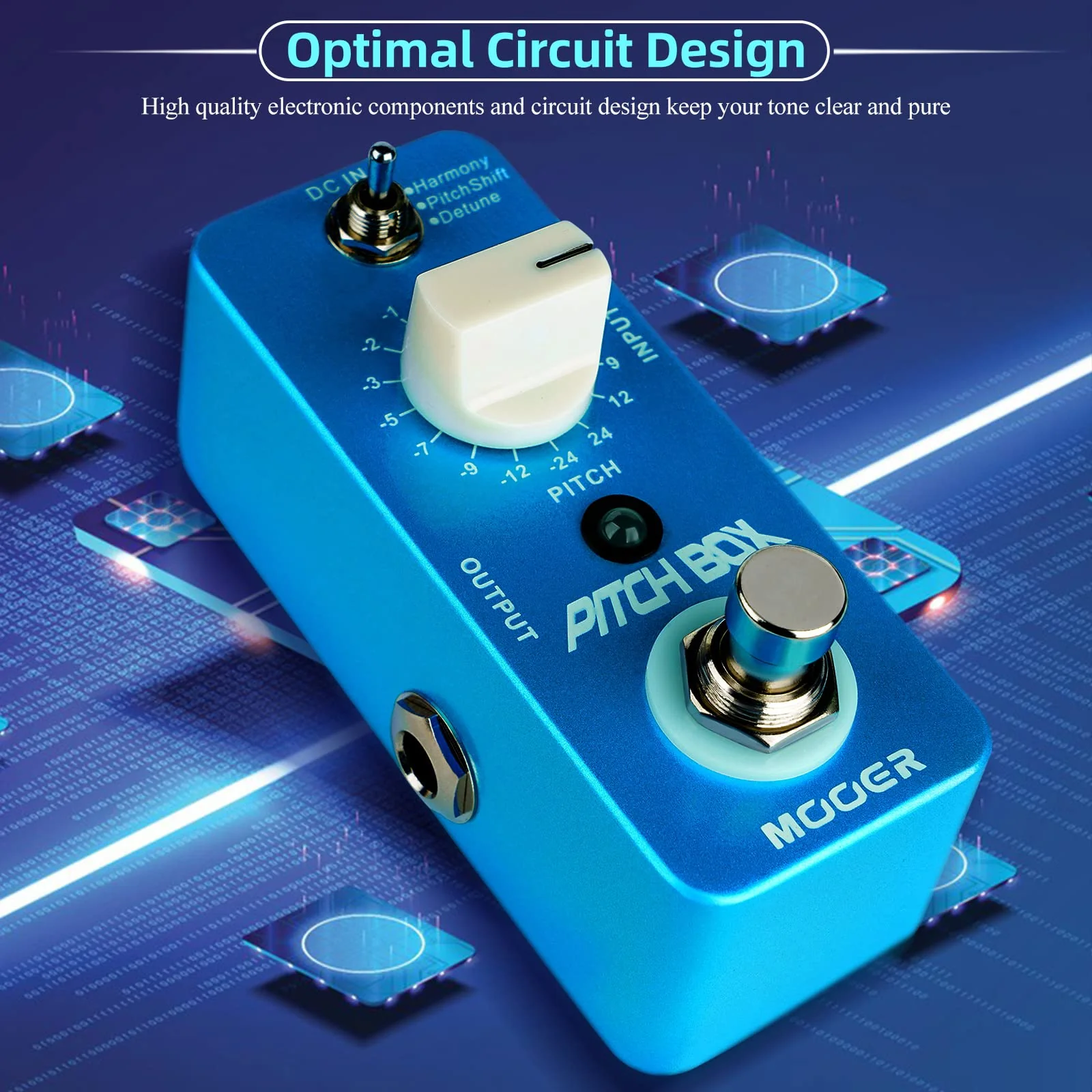 Mooer Drop Pitch Harmonizer Guitar Effect Box - MPS1 Octave Pitch Box Guitar Harmonizer Pedal with True Bypass - Image 4
