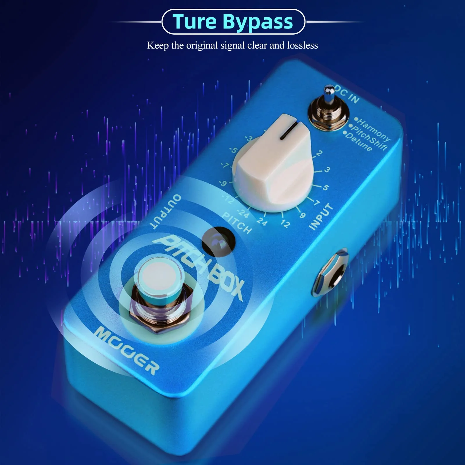 Mooer Drop Pitch Harmonizer Guitar Effect Box - MPS1 Octave Pitch Box Guitar Harmonizer Pedal with True Bypass - Image 5