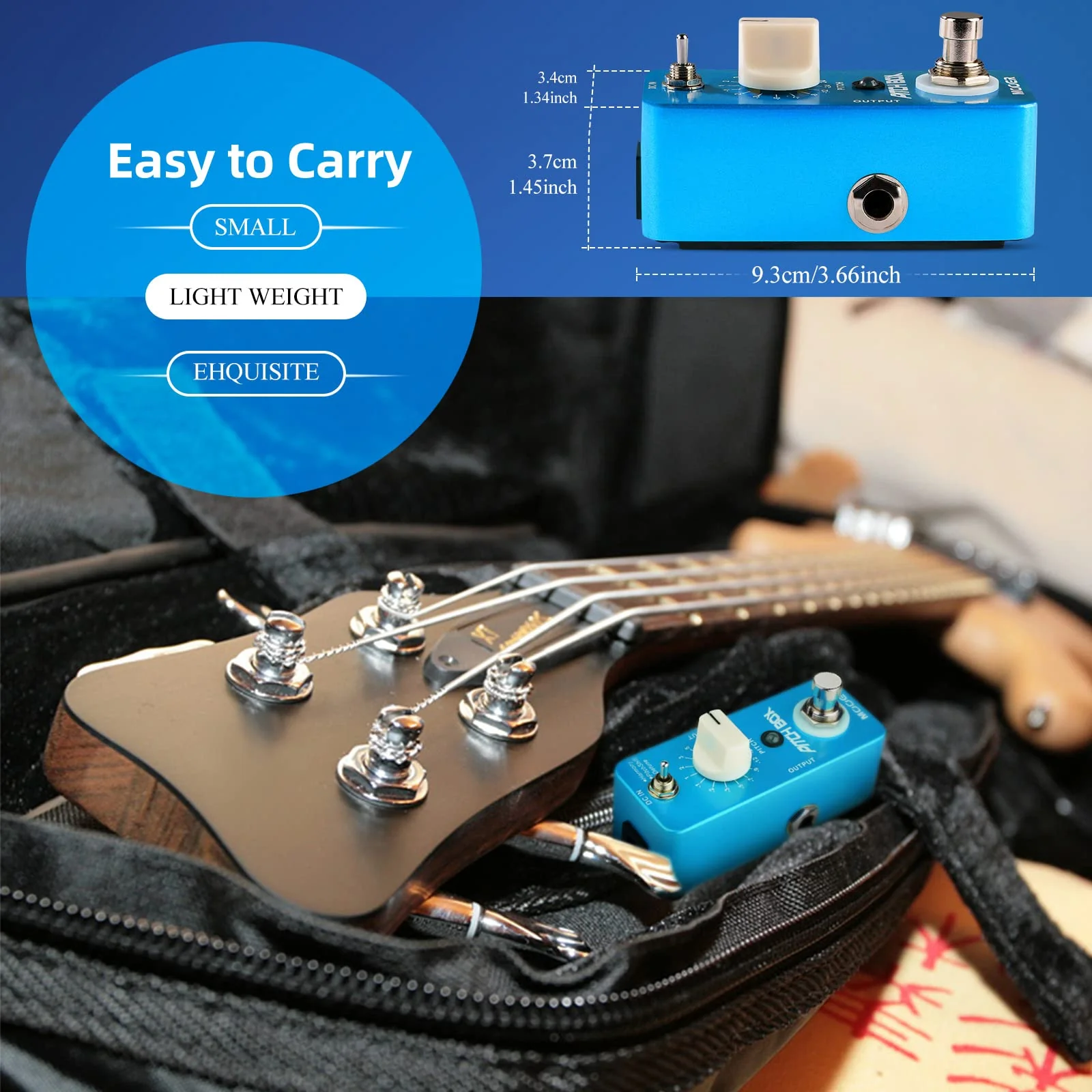 Mooer Drop Pitch Harmonizer Guitar Effect Box - MPS1 Octave Pitch Box Guitar Harmonizer Pedal with True Bypass - Image 7