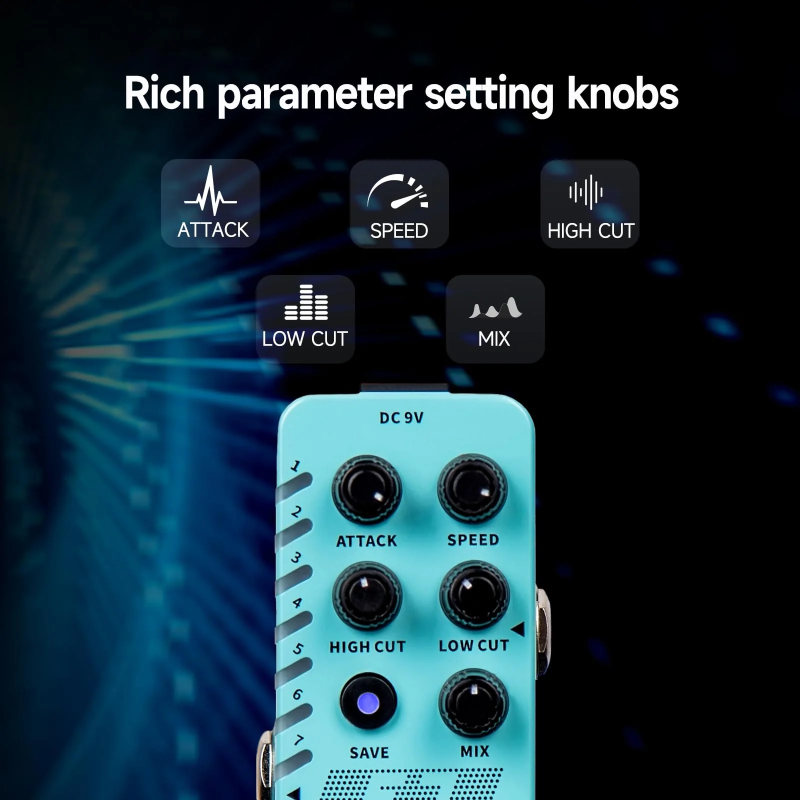 MOOER E7 Polyphonic Guitar Synth Pedal Electronic Synthesizer, 7 Guitar Synthesizer Tones with Individual Arpeggiator And 7 Preset Slots, High/Low Frequency Cut, Attack, Speed Function E7 Synth - Image 4