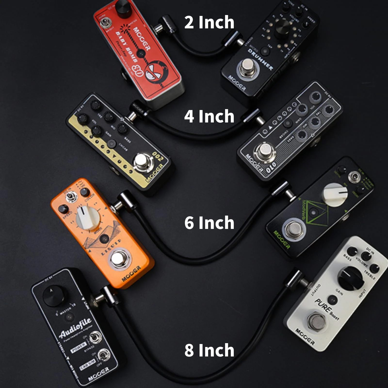 MOOER Guitar Pedalboard 4 inch Patch Cable 3Pack - Image 7