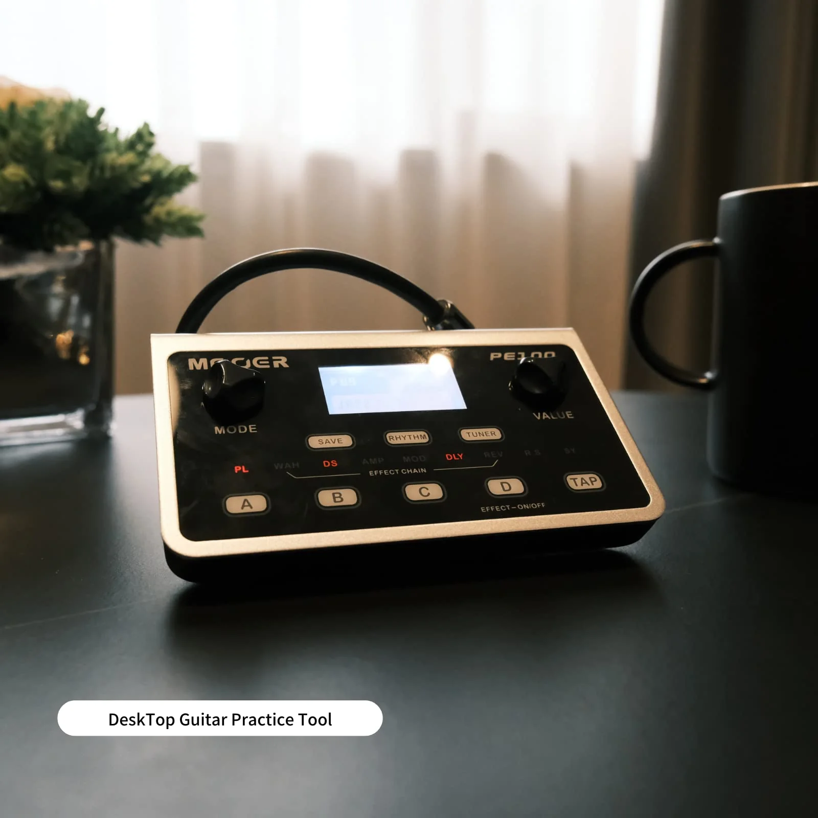 MOOER PE100 Portable Depstop Guitar Multi Effects Headphone Amp Pedal Practice Tool with Drum Machine, TAP Tempo - Image 6