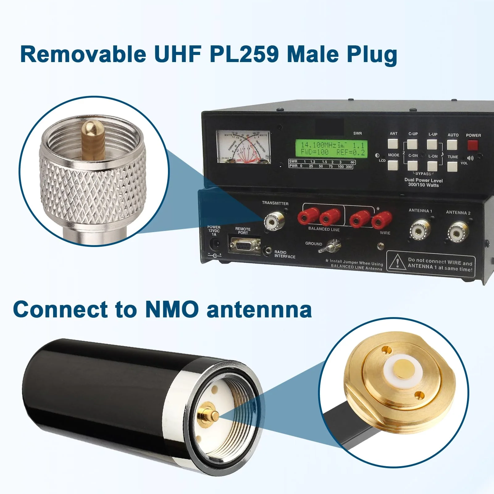 MOOKEERF NMO Antenna Cable,10FT Low Loss RG58 Coaxial CB Antenna Cable Extension with NMO and Removable UHF PL259 Male Connector for VHF/UHF/CB Radio 10FT - Image 6