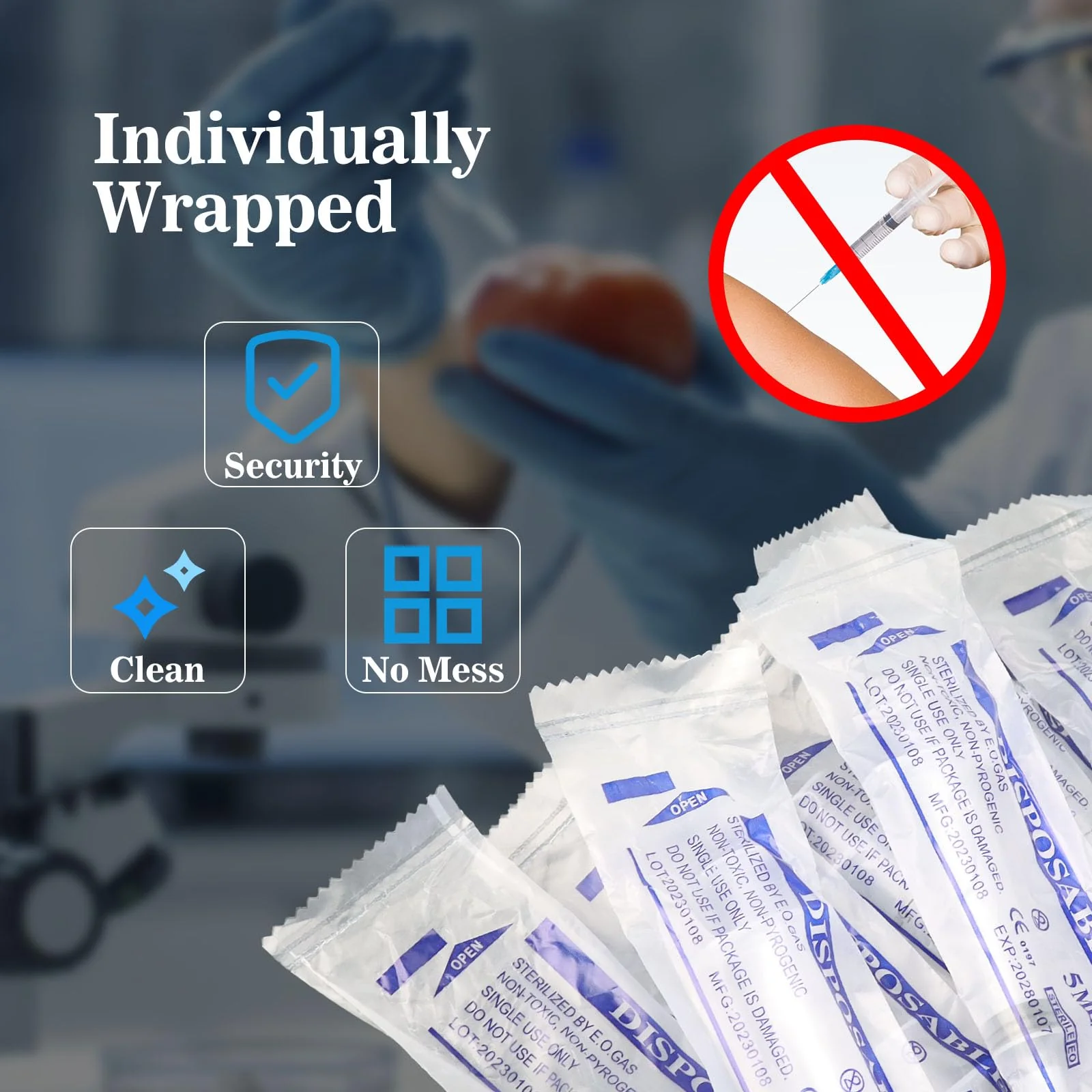 Mooshy Pack of 30 5 ml Syringes Plastic Syringes with Lid Sterile Colostrum Syringe Without Needles Dosing Syringe in Individual Packaging for Animal Feeding for Dispensing Scientific Laboratory - Image 4