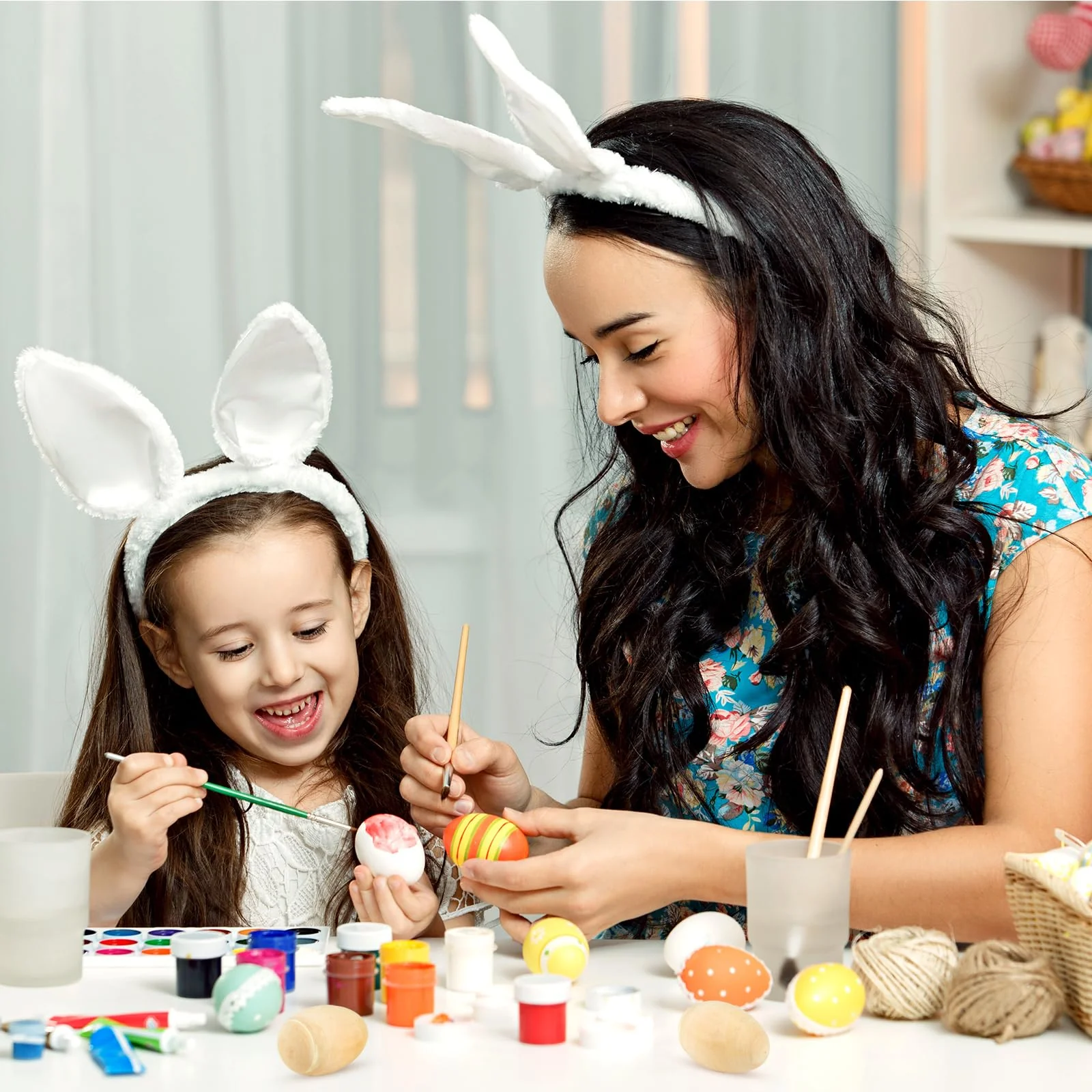 Morcheiong 24 Pcs Wooden Egg Shakers, DIY Egg Shakers Musical Instruments Set with 24 Pcs Multicolor Pens, Egg Maracas Easter Egg Favors for Kids - Image 5