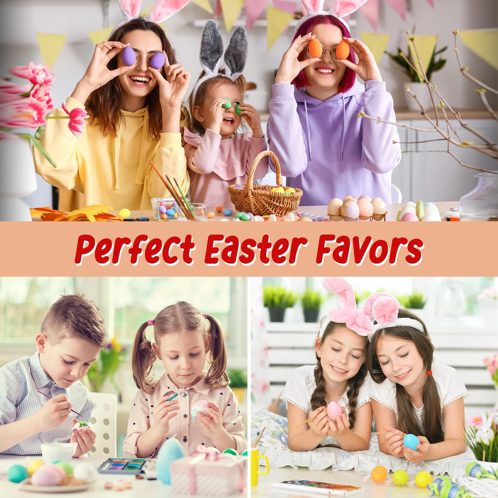 Morcheiong 24 Pcs Wooden Egg Shakers, DIY Egg Shakers Musical Instruments Set with 24 Pcs Multicolor Pens, Egg Maracas Easter Egg Favors for Kids - Image 6