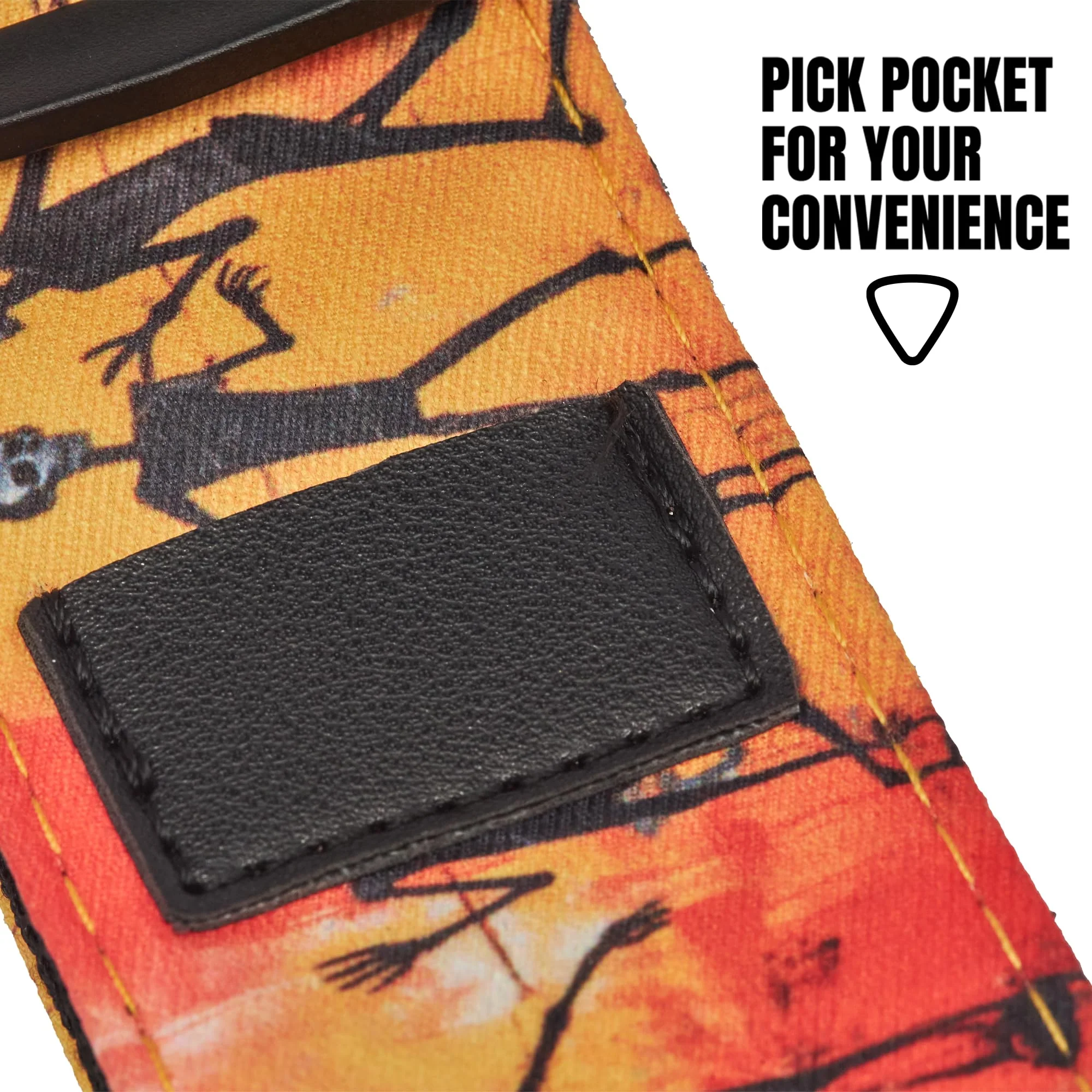 Morto Jacquard Guitar Strap – Adjustable Padded Fabric with Locks & Pick Holder for Electric, Acoustic, Bass – Unique Gift Standard - Image 3
