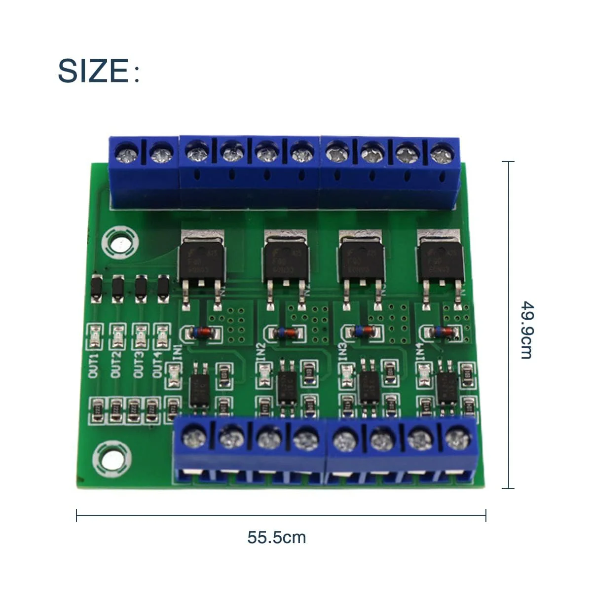 Mosfet PCB PWM 4 Channel PLC Amplifier Mosfet Module 8 Channels PWM 4 Channel MOS FET Module, PLC Amplifier Circuit Board Driver Module PCB Module Driver 3-20V to 3.7-27VDC, 10A - Image 4