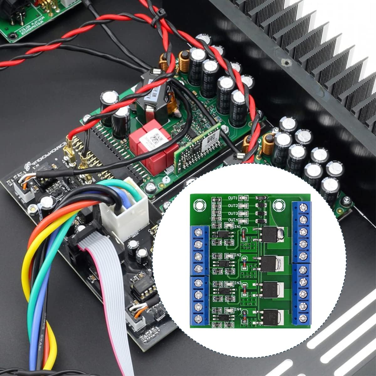 Mosfet PCB PWM 4 Channel PLC Amplifier Mosfet Module 8 Channels PWM 4 Channel MOS FET Module, PLC Amplifier Circuit Board Driver Module PCB Module Driver 3-20V to 3.7-27VDC, 10A - Image 5