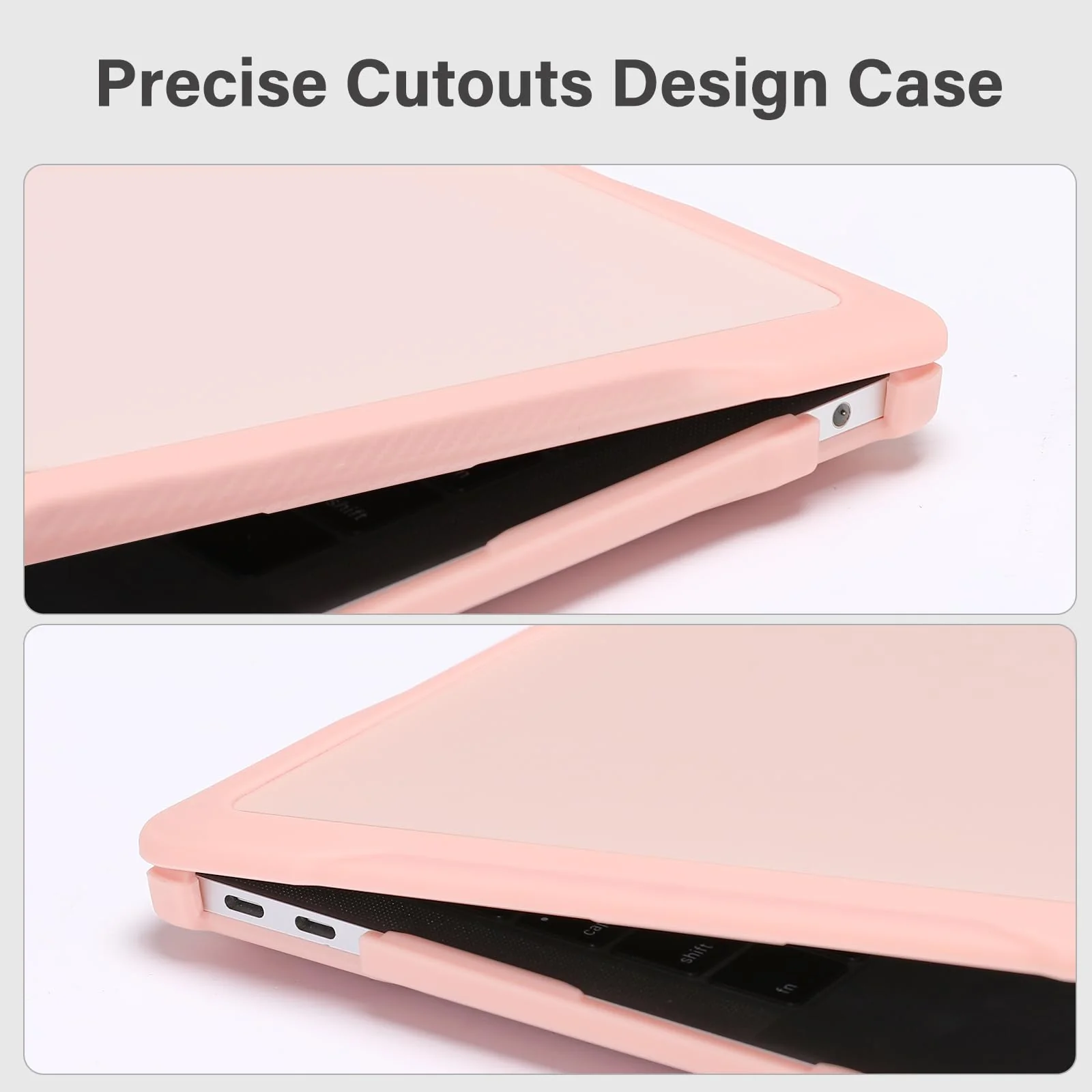 MOSISO Compatible with MacBook Air 13 inch Case 2022, 2021-2018 Release A2337 M1 A2179 A1932 Touch ID, Soft TPU Bumper Anti-Cracking & Anti-Fingerprint Plastic Hard Shell&Keyboard Cover, Pink - Image 3