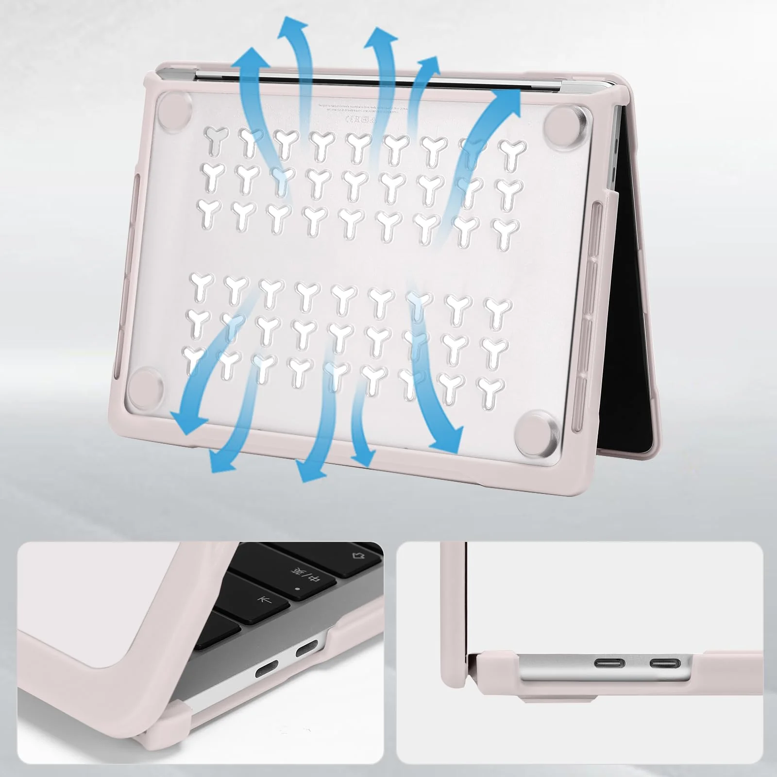 MOSISO Compatible with MacBook Pro 13 inch Case M2 2024-2016 A2338 M1 A2251 A2289 A2159 A1989 A1708 A1706, Soft TPU Bumper Anti-Cracking&Anti-Fingerprint Plastic Hard Shell&Keyboard Cover, Khaki - Image 5