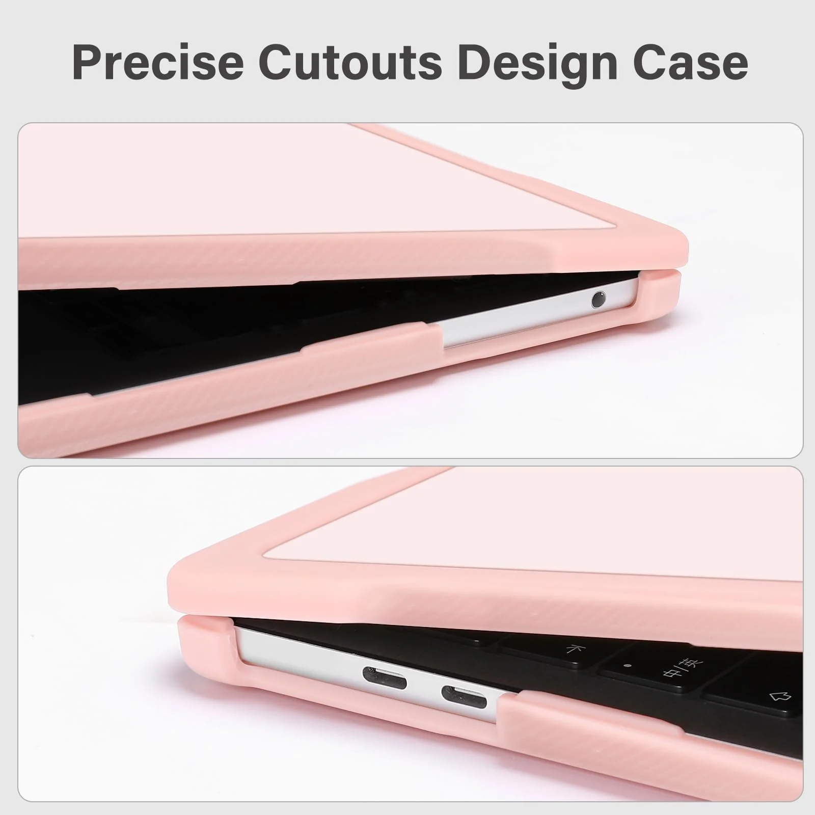 MOSISO Compatible with MacBook Pro 13 inch Case M2 2024-2016 A2338 M1 A2251 A2289 A2159 A1989 A1708 A1706, Soft TPU Bumper Anti-Cracking&Anti-Fingerprint Plastic Hard Shell&Keyboard Cover, Pink - Image 3