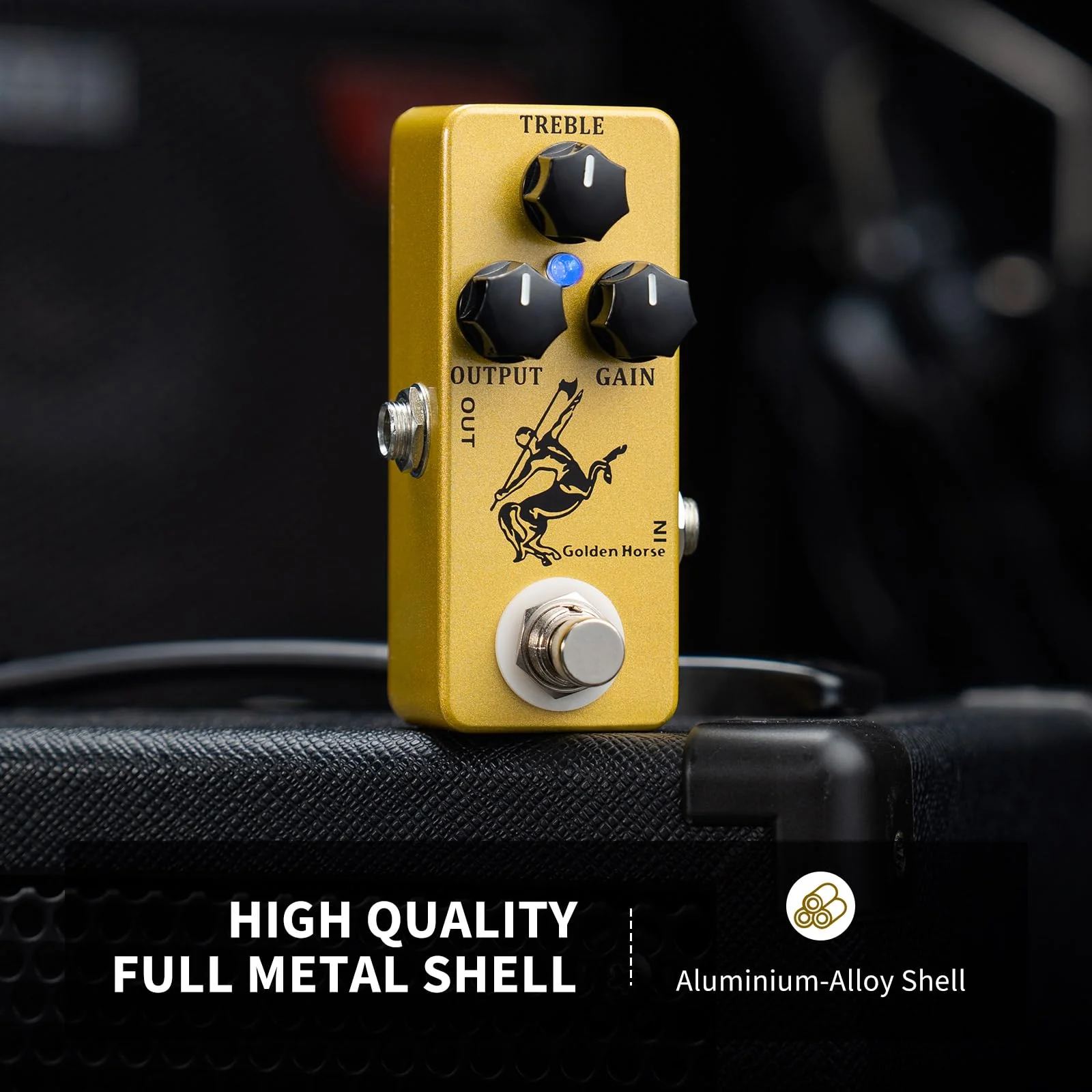 MOSKY Golden Horse Overdrive Effect Pedal Boost Guitar Effect Pedal with True Bypass for Electric Guitar Gold Horse - Image 6