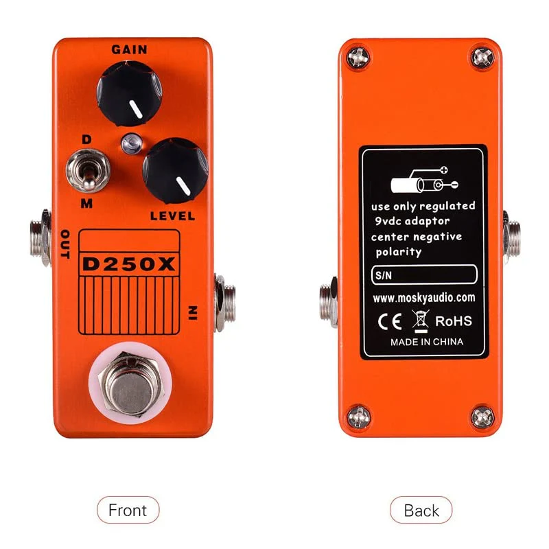 MOSKYAudio Mini Overdrive Preamp Pedal with True Bypass Switch (D250X) - Image 6