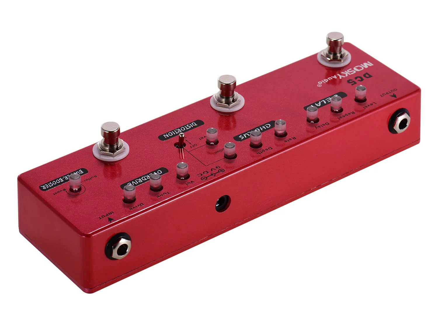MOSKYAudio Multi Effects Pedal Buffer + Booster + Overdrive + Distortion + Chorus + Delay Effects 6 Effects Pedal In 1 Unit (DC5) - Image 4