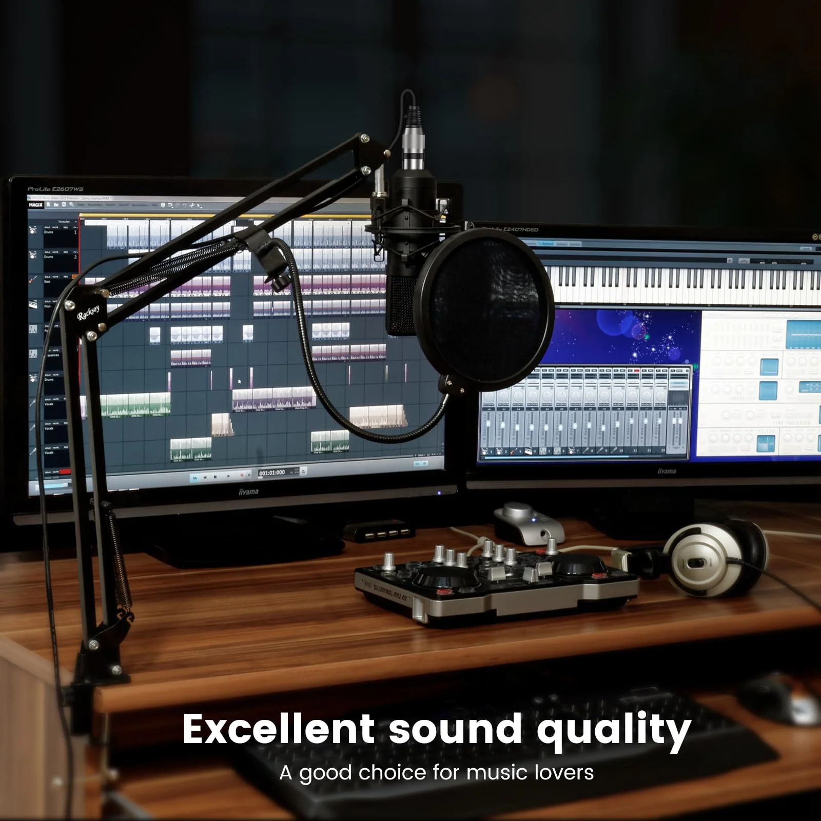 MOSWAG 6.35mm TRS Male to XLR 32.8FT/10M, 1/4 to Cannon MIC Male PVC Jacket XLR Cord, Instrument Cable, Noise-Cancelling Mic Speaker Cable for Audio Sound Consoles, Power Amplifier, Mixing Console Black - Image 5