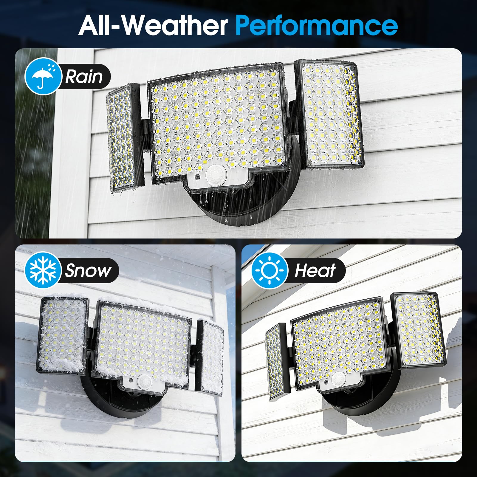 Motion Sensor Outdoor Light Hardwired, 45W 7500LM Security Flood Lights Motion Detector Dusk to Dawn Light, IP65 Waterproof, 220 LEDs Floodlight with Remote Control for Garage, Yard, Porch 1 Pack - Image 6