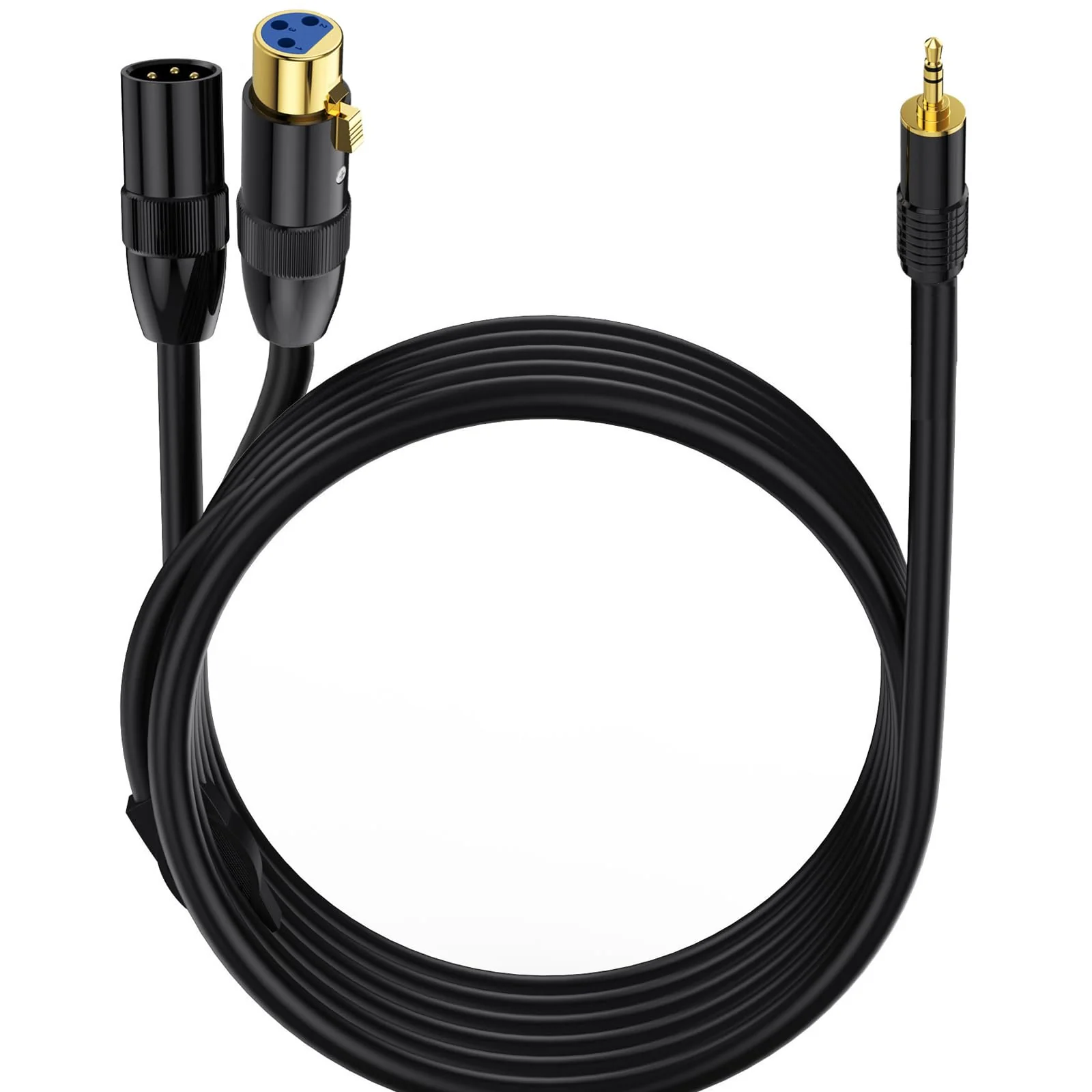 MOTONG XLR to 3.5mm Splitter Cables, TRS Stereo Male to Two XLR Male+ Female Interconnect Audio Microphone Cable, Y Splitter Adapter Cable 0.5M (Male to Two XLR Male+ Female) - Image 2