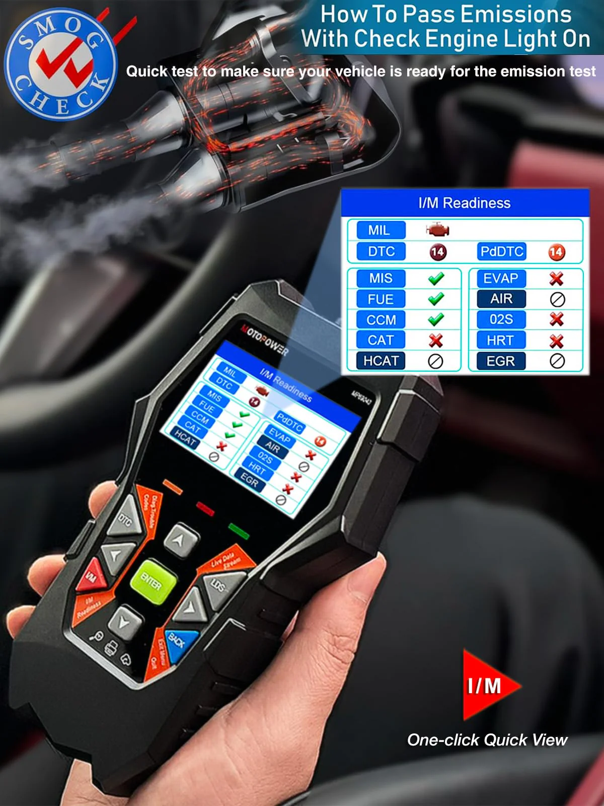 MOTOPOWER MP69040 Car OBD2 Scanner Check Engine Fault Code Reader Diagnostic Scan Tool, Black - Image 11