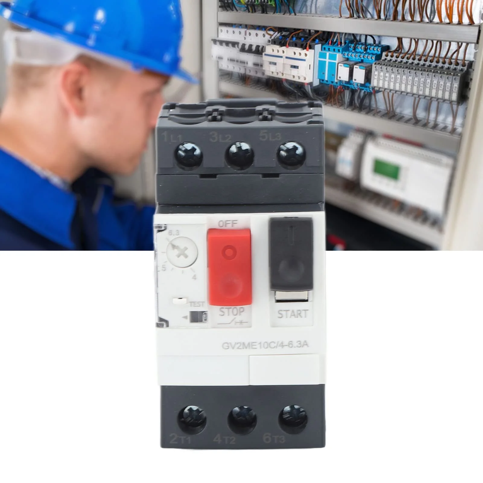 Motor Circuit Breaker AC690V Overload Short Circuit Protection Motor Circuit Breaker with 35 mm Guide Rail Mounting (GV2-ME14C 6-10A) GV2-ME14C 6-10A - Image 5