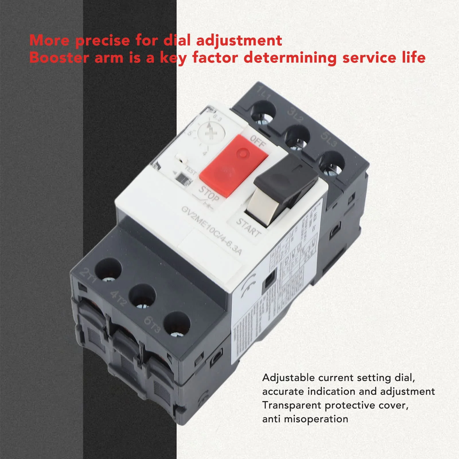 Motor Circuit Breaker AC690V Overload Short Circuit Protection Motor Circuit Breaker with 35 mm Guide Rail Mounting (GV2-ME14C 6-10A) GV2-ME14C 6-10A - Image 6