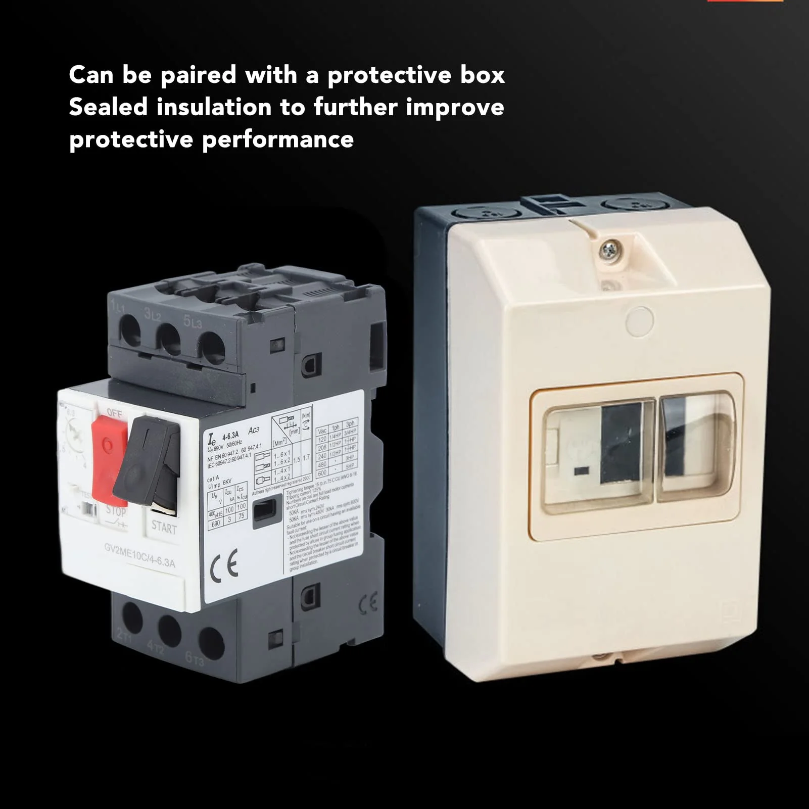 Motor Circuit Breaker AC690V Overload Short Circuit Protection Motor Circuit Breaker with 35 mm Guide Rail Mounting (GV2-ME14C 6-10A) GV2-ME14C 6-10A - Image 8