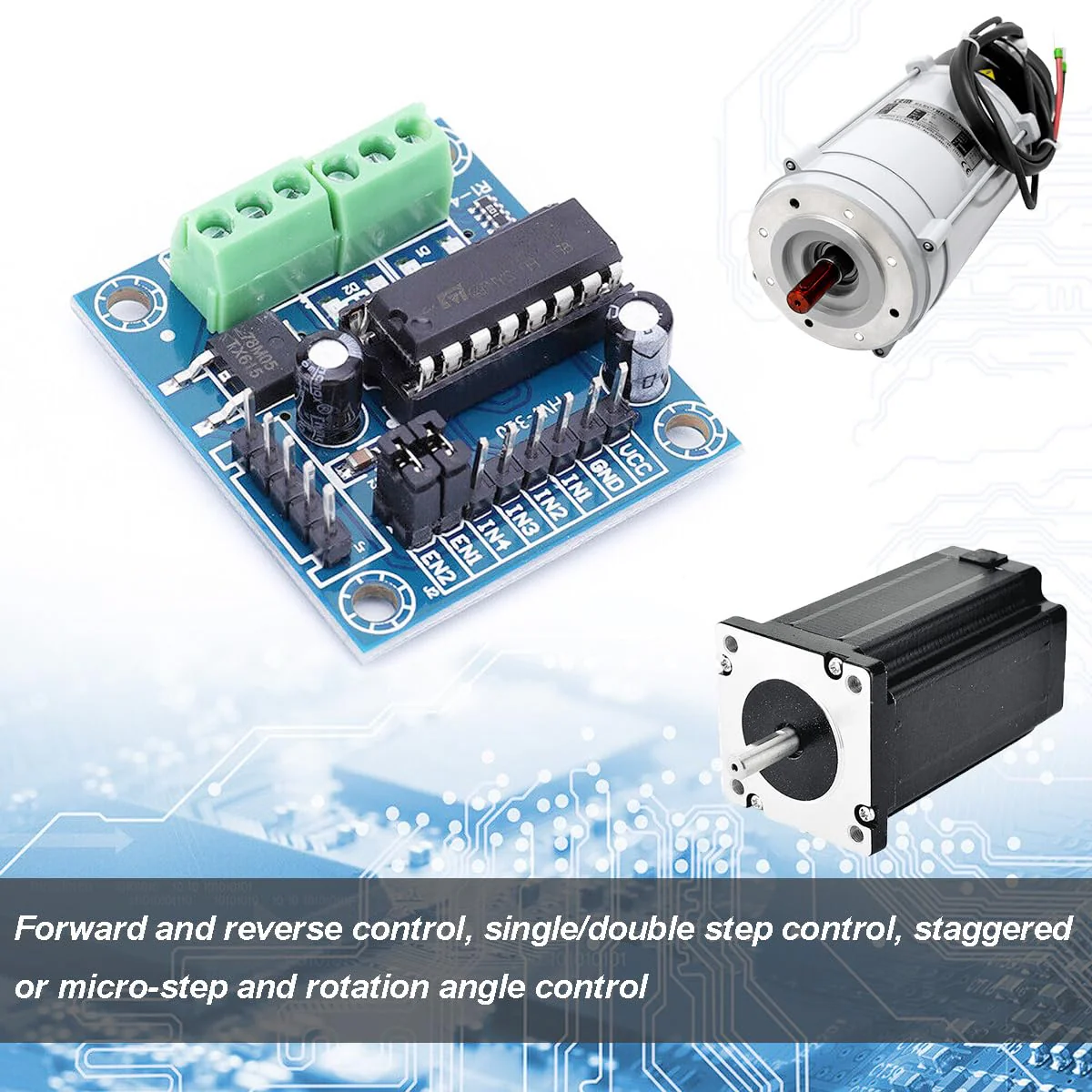 Motor Driver L293D 4 Channel Mini Motor Drive Expansion Board Motor Forward and Reverse Control PWM Speed Regulation DC 4.5V-36Vwith DC Female Cable Dupont Cable, 2 pcs - Image 5