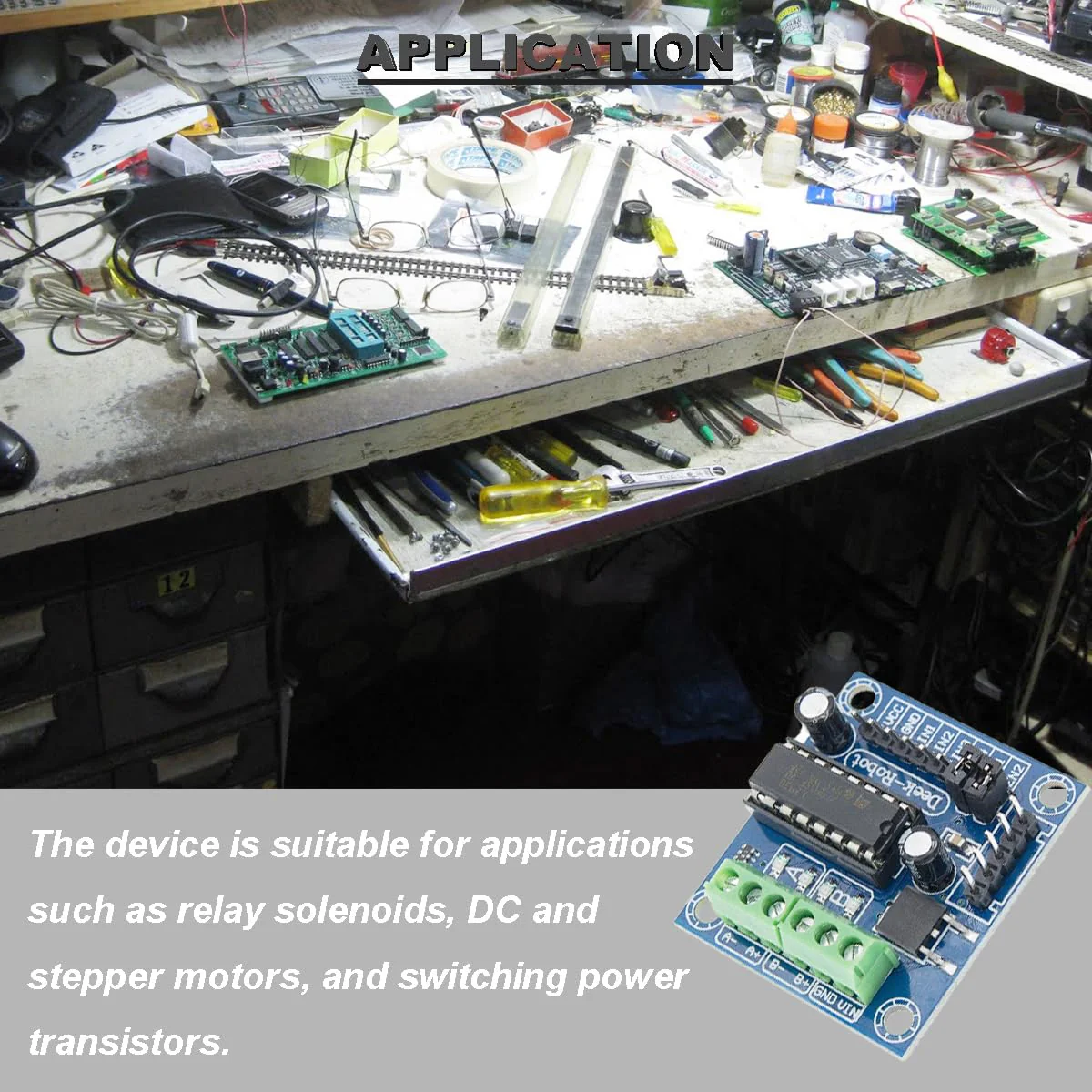 Motor Driver L293D 4 Channel Mini Motor Drive Expansion Board Motor Forward and Reverse Control PWM Speed Regulation DC 4.5V-36Vwith DC Female Cable Dupont Cable, 2 pcs - Image 7