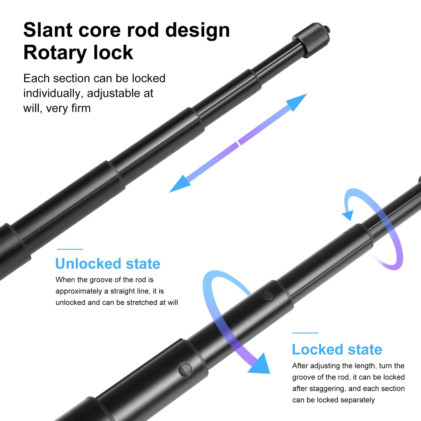 Motorcycle Bicycle Selfie Stick, Third Person Perspective Selfie Stick Pole, Camera Holder Mount Telescopic Rod for Insta360 X3 X2 X ONE RS R - Image 6