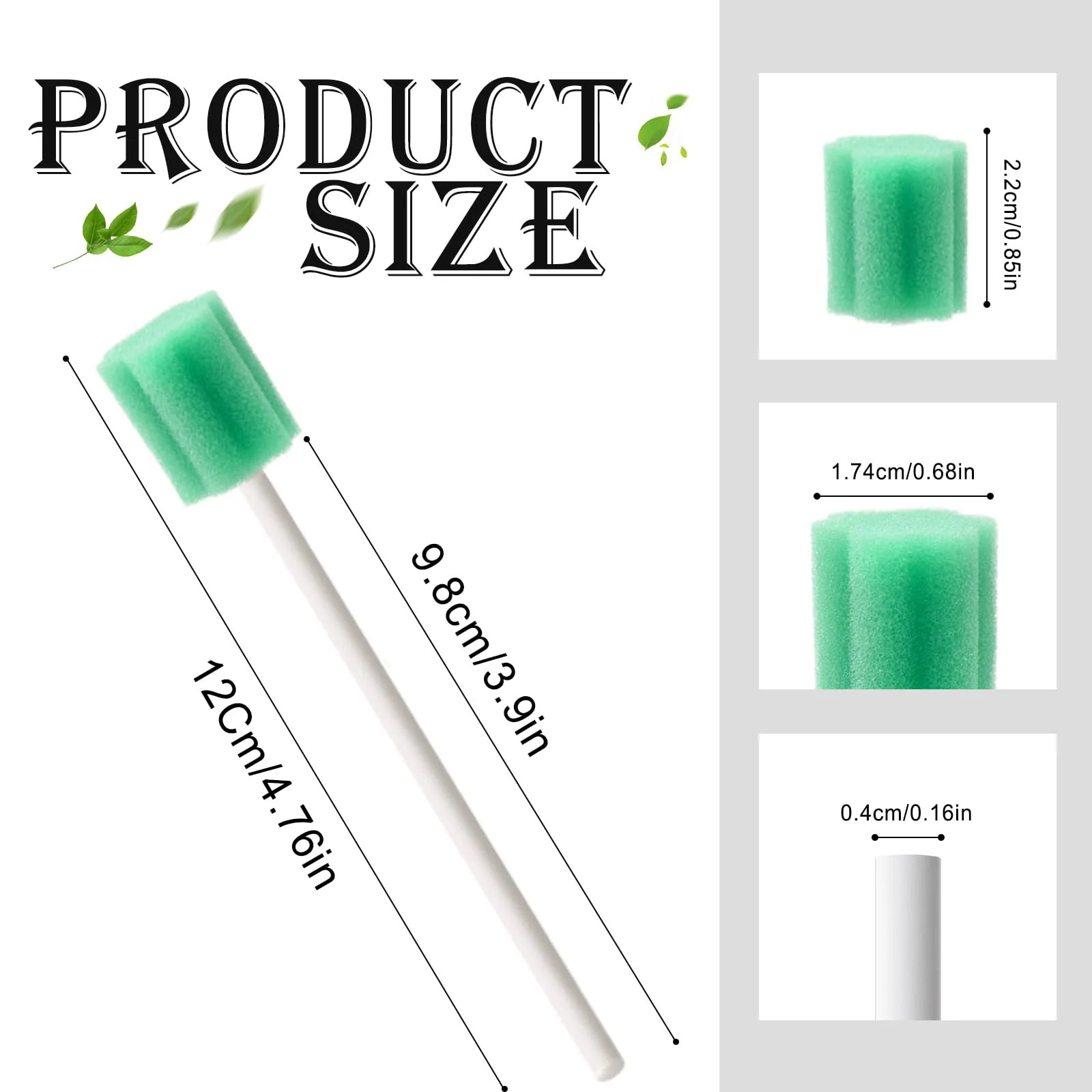 Mouth Sponges Sterile Dental Swabs, 50 Pieces Oral Care Sponge Swabs, Cleaning Mouth Swabs, Oral Hygiene Sponge, Mouth Care Swabs, Cotton Buds, Oral Care Sticks, Foam for Oral Hygiene, Cyan - Image 2