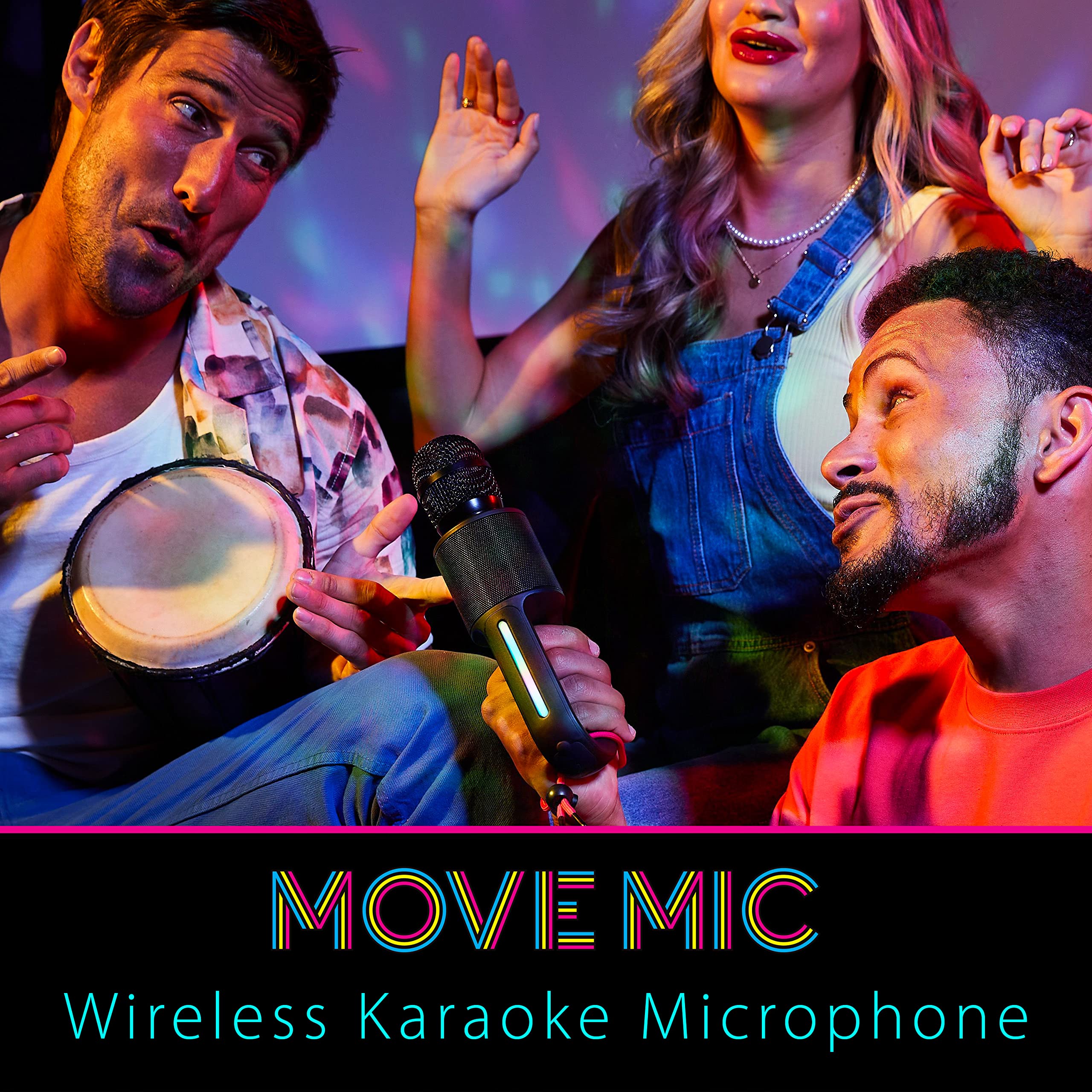 Move Mic by Singing Machine – Bluetooth Karaoke Microphone & Speaker with LED Lights, 22 Voice FX & Rechargeable Battery – Portable Mic for Dorm Parties, Family Fun, Kids, and Teens - Image 2