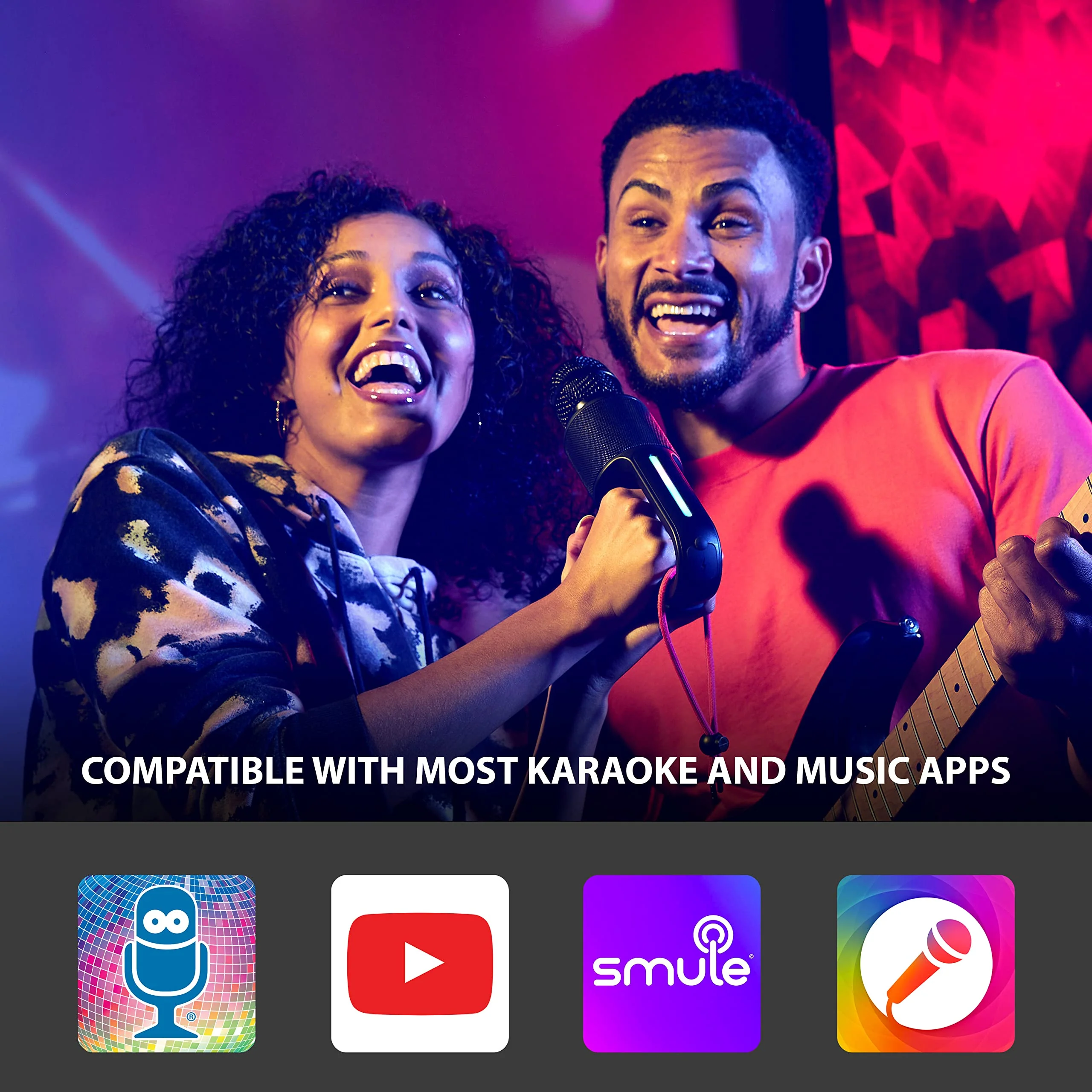 Move Mic by Singing Machine – Bluetooth Karaoke Microphone & Speaker with LED Lights, 22 Voice FX & Rechargeable Battery – Portable Mic for Dorm Parties, Family Fun, Kids, and Teens - Image 6