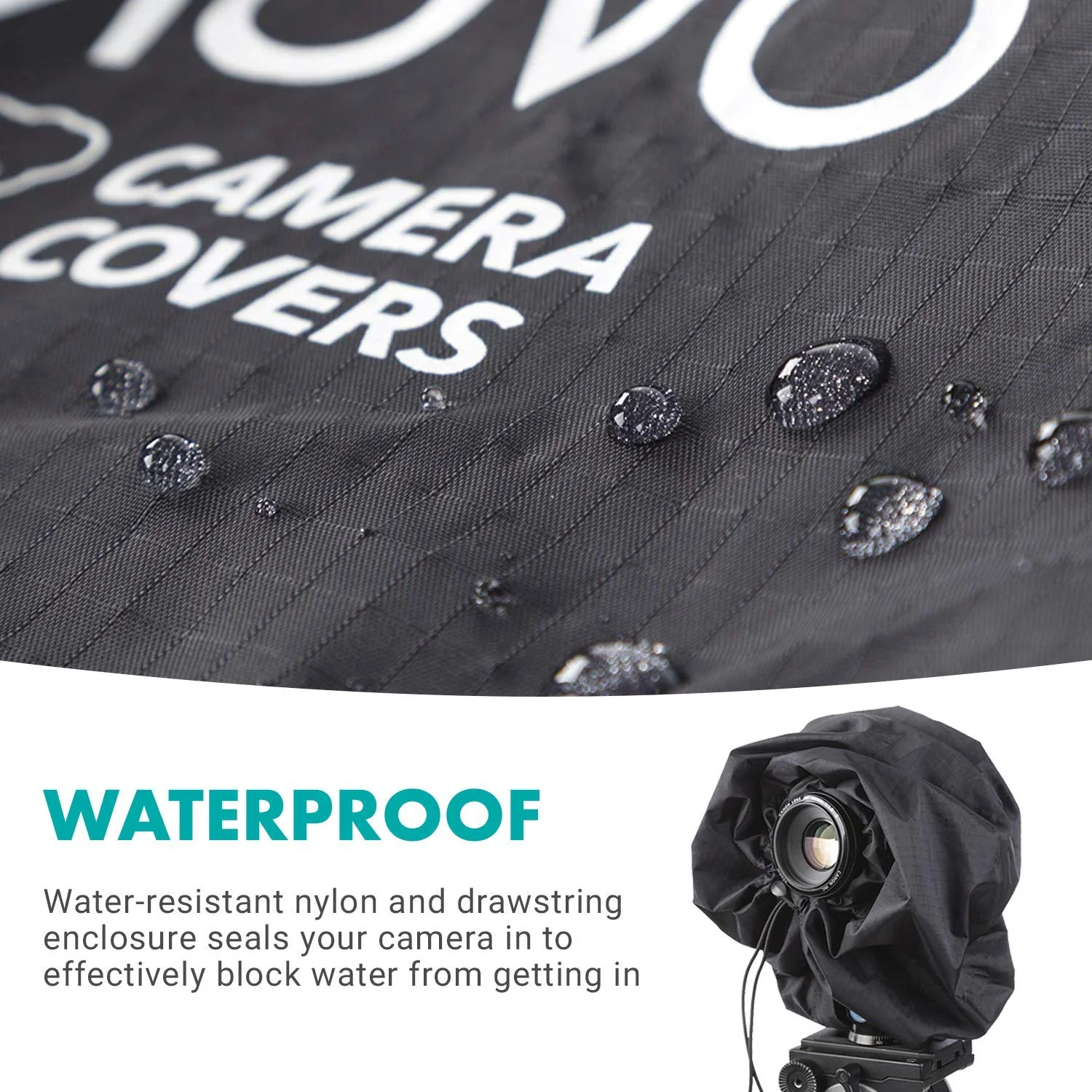 Movo CRC11 Camera Rain Coat Rain Cover for DSLR Cameras and Mirrorless Cameras and Lens (Junior Size: 11" x 14.5") - Image 4